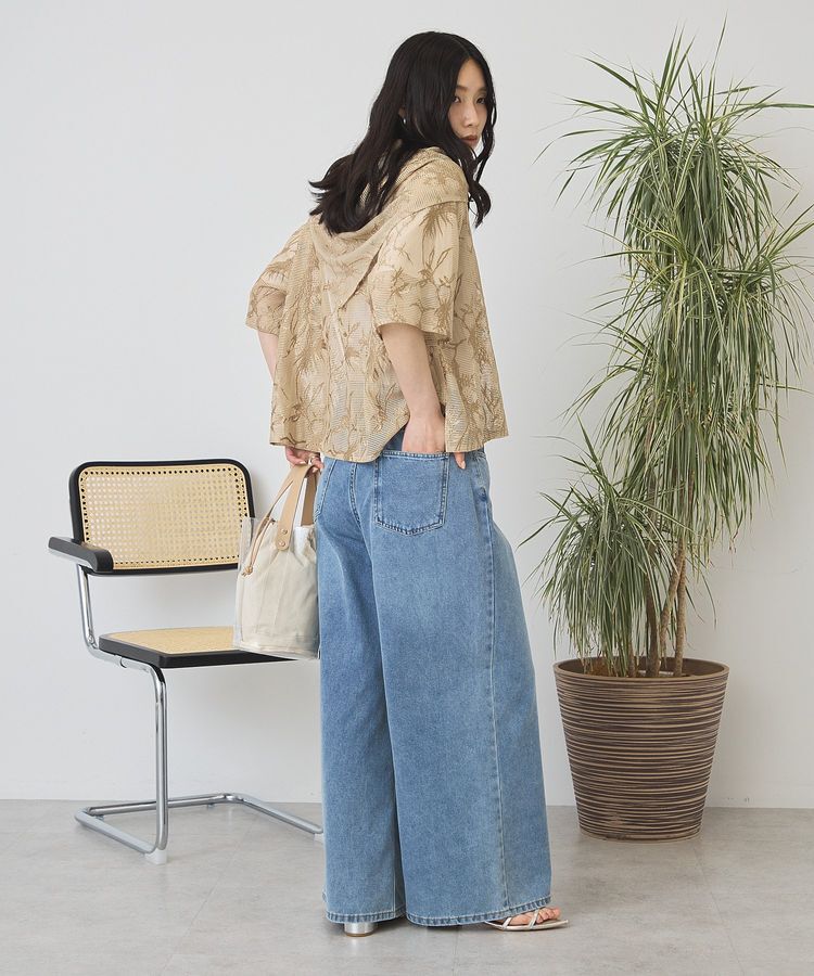 AMERICAN HOLIC「【2点セット】メッシュレース半袖シャツ+スカーフ」|シャツ・ブラウス|