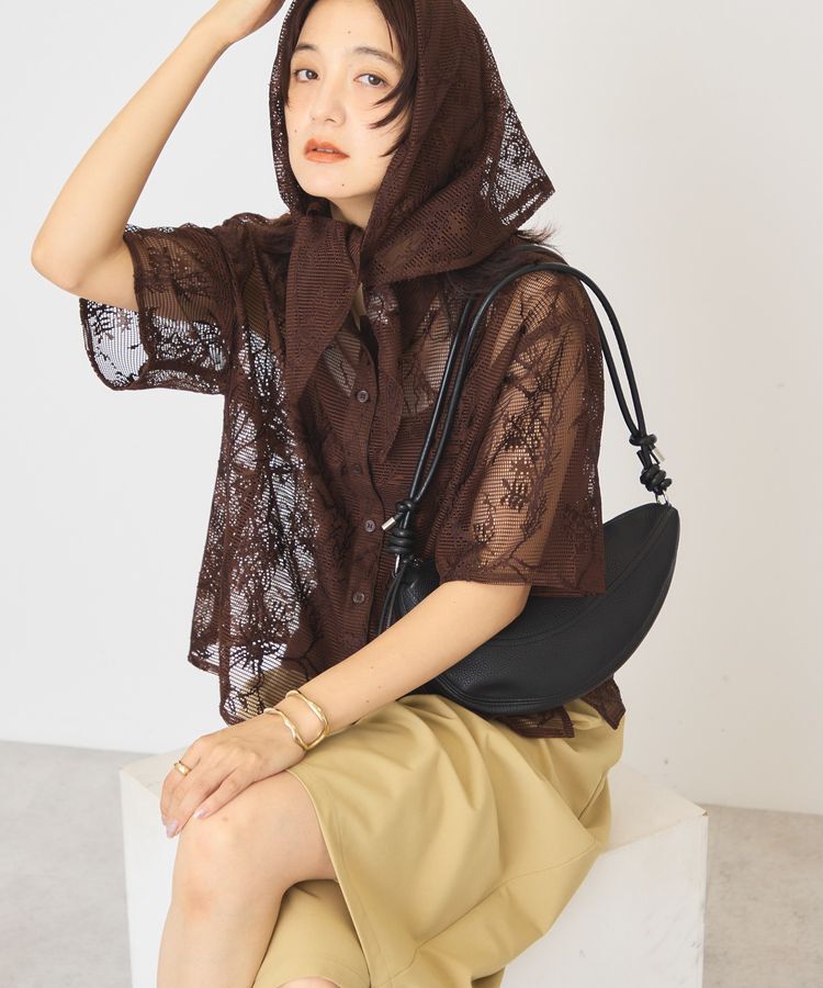 AMERICAN HOLIC「【2点セット】メッシュレース半袖シャツ+スカーフ」|シャツ・ブラウス|