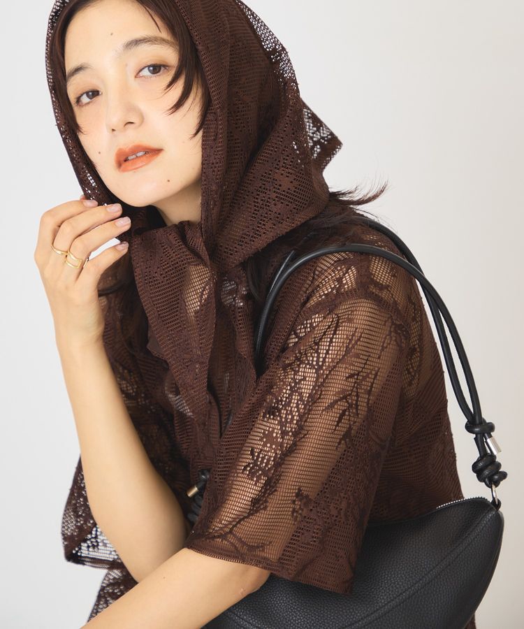 AMERICAN HOLIC「【2点セット】メッシュレース半袖シャツ+スカーフ」|シャツ・ブラウス|
