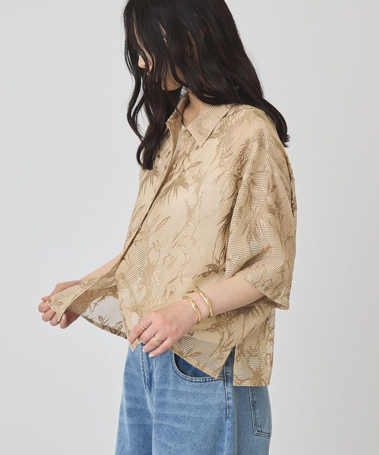 AMERICAN HOLIC「【2点セット】メッシュレース半袖シャツ+スカーフ」|シャツ・ブラウス|