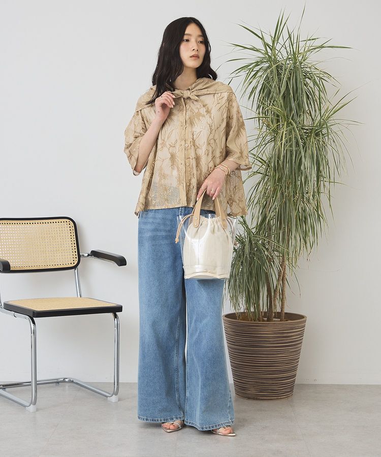 AMERICAN HOLIC「【2点セット】メッシュレース半袖シャツ+スカーフ」|シャツ・ブラウス|