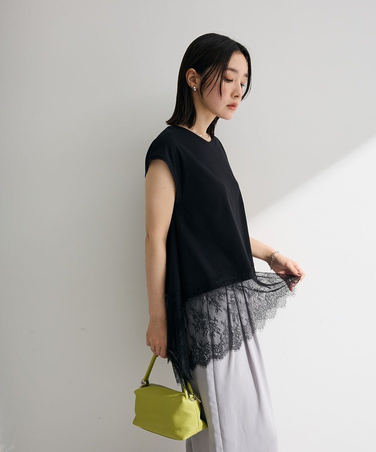 Green Parks「裾レースイレヘムフレンチTシャツ」|Tシャツ・カットソー|