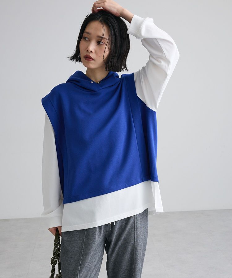 Green Parks「フード付ドッキングカットプルオーバー」|スウェット・ジャージ|Blue