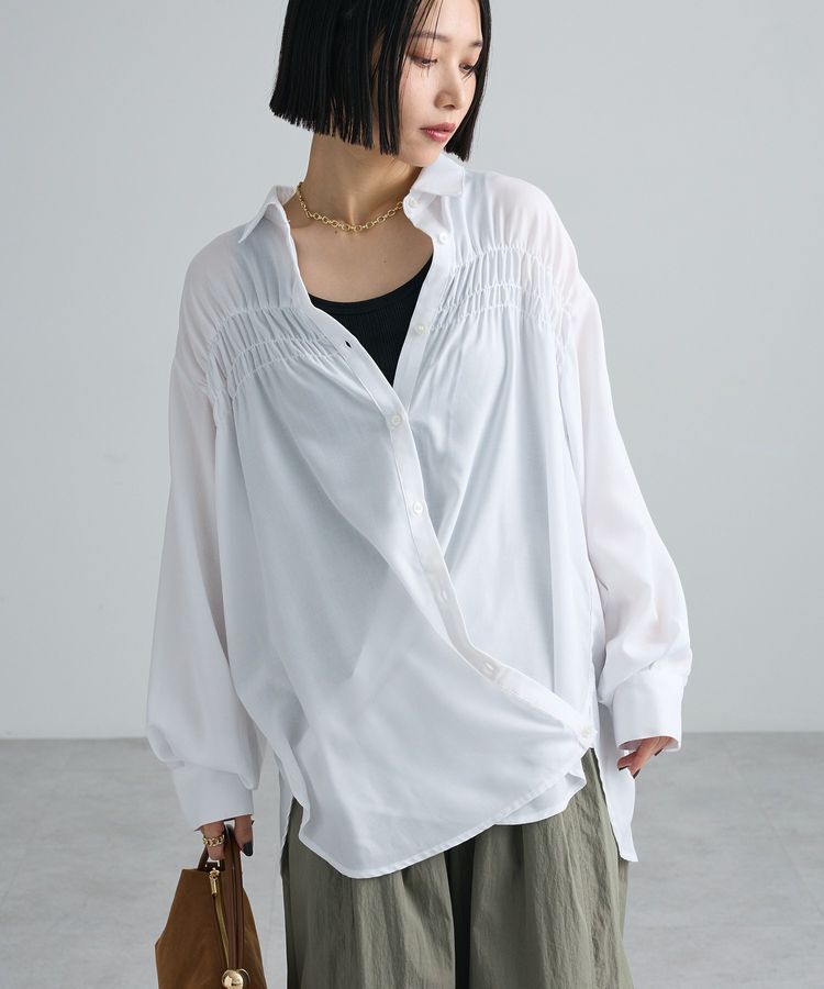 Green Parks「【しゃれシャツ】2wayシャーリングシャツ」|シャツ・ブラウス|