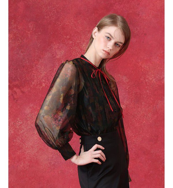 LOULOU WILLOUGHBY「グロッシーフラワーブラウス」|シャツ・ブラウス|