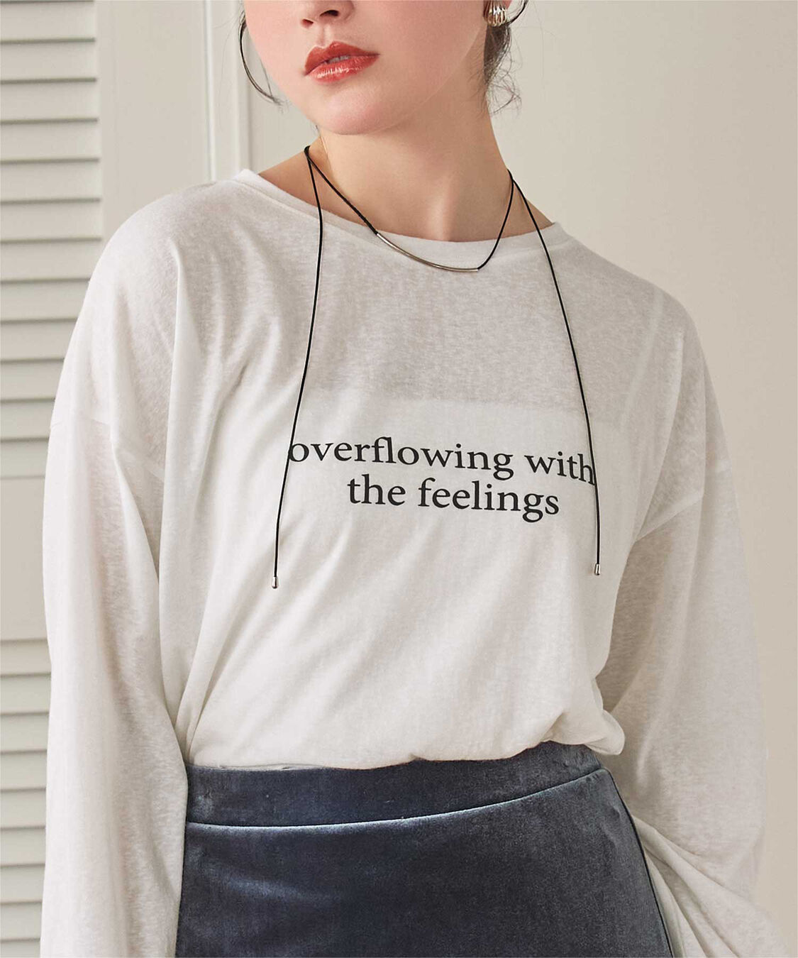 titivate「文字プリントシアーロングTシャツ」|Tシャツ・カットソー|