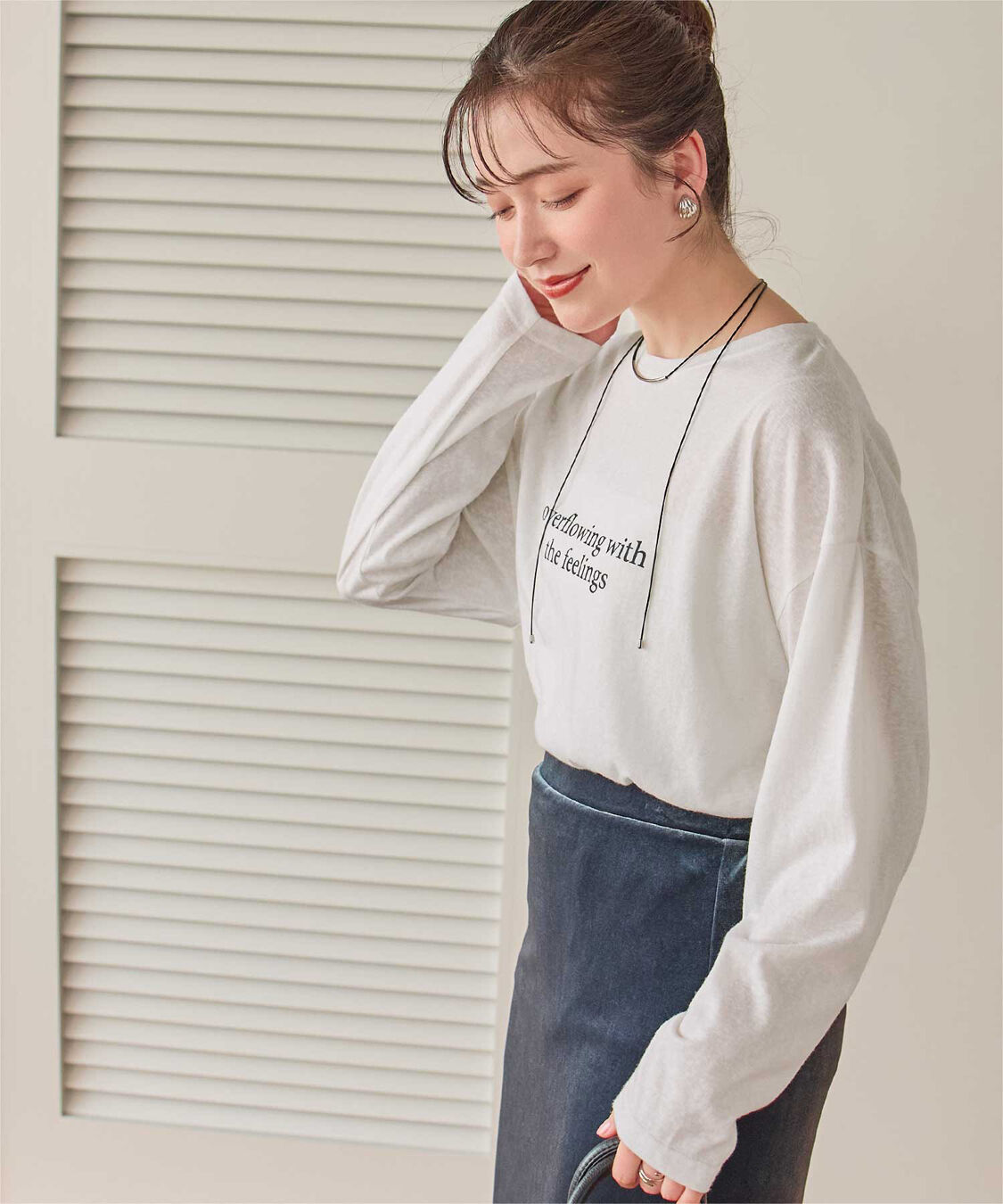 titivate「文字プリントシアーロングTシャツ」|Tシャツ・カットソー|