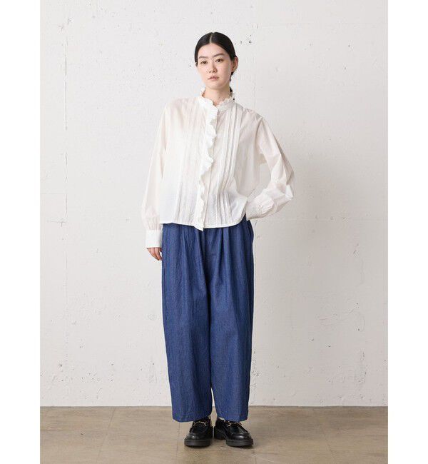 MidiUmi「MidiUmi ピンタックレースシャツ」|シャツ・ブラウス|