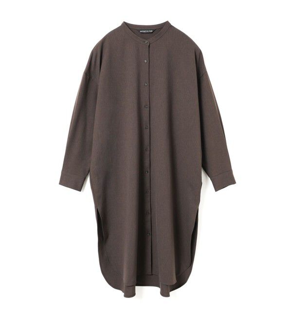 mizuiro ind「mizuiro ind スタンドカラーシャツワンピース」|ワンピース|ブラウン