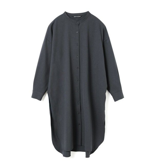 mizuiro ind「mizuiro ind スタンドカラーシャツワンピース」|ワンピース|チャコールグレー