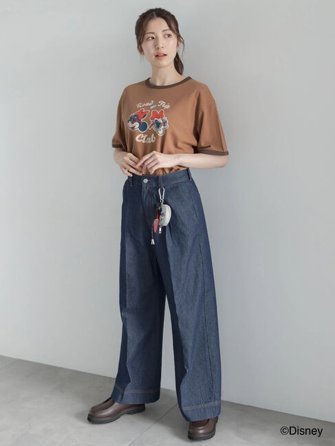 Te chichi「【Disney】MICKEY&FRIENDS/リンガーTシャツ」|Tシャツ・カットソー|