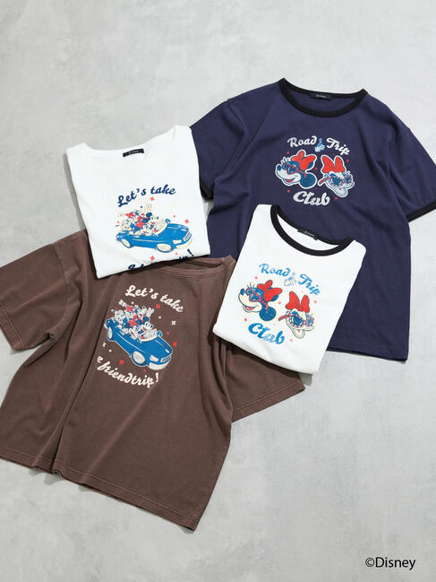 Te chichi「【Disney】MICKEY&FRIENDS/リンガーTシャツ」|Tシャツ・カットソー|
