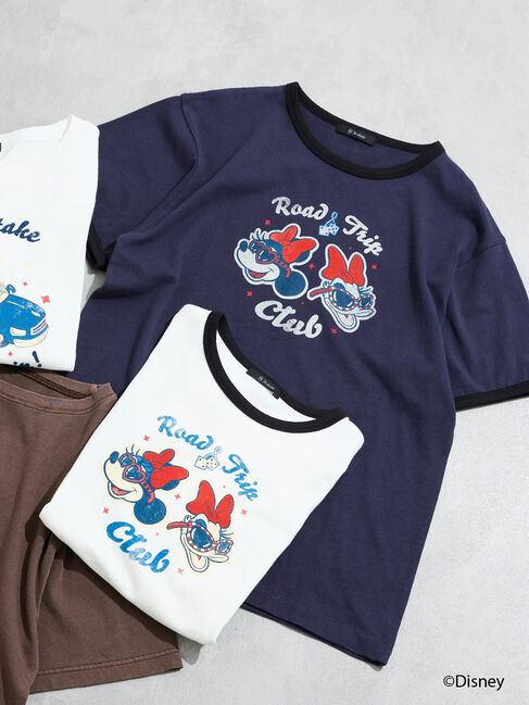 Te chichi「【Disney】MICKEY&FRIENDS/リンガーTシャツ」|Tシャツ・カットソー|
