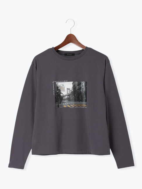 Te chichi「アソートフォトプリントロンT」|Tシャツ・カットソー|チャコールグレー