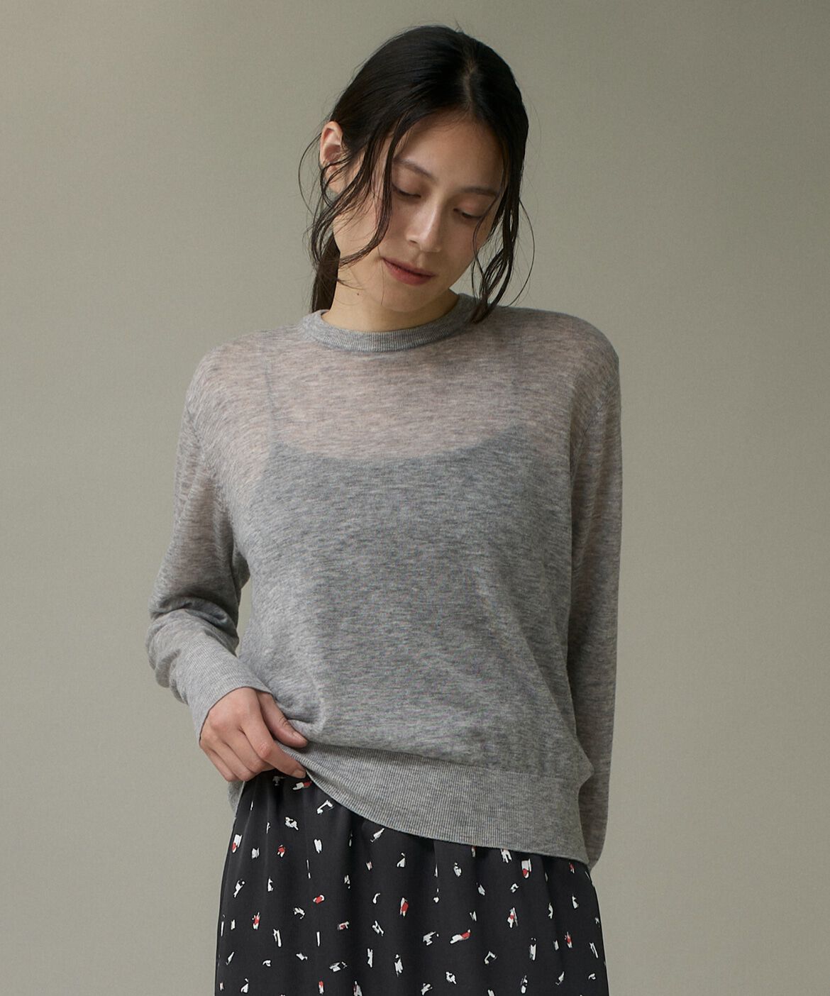 DAY by DAY it&rsquo;s international「クルーネックニットプルオーバー《Melty air wool》」|ニット・セーター|グレー1