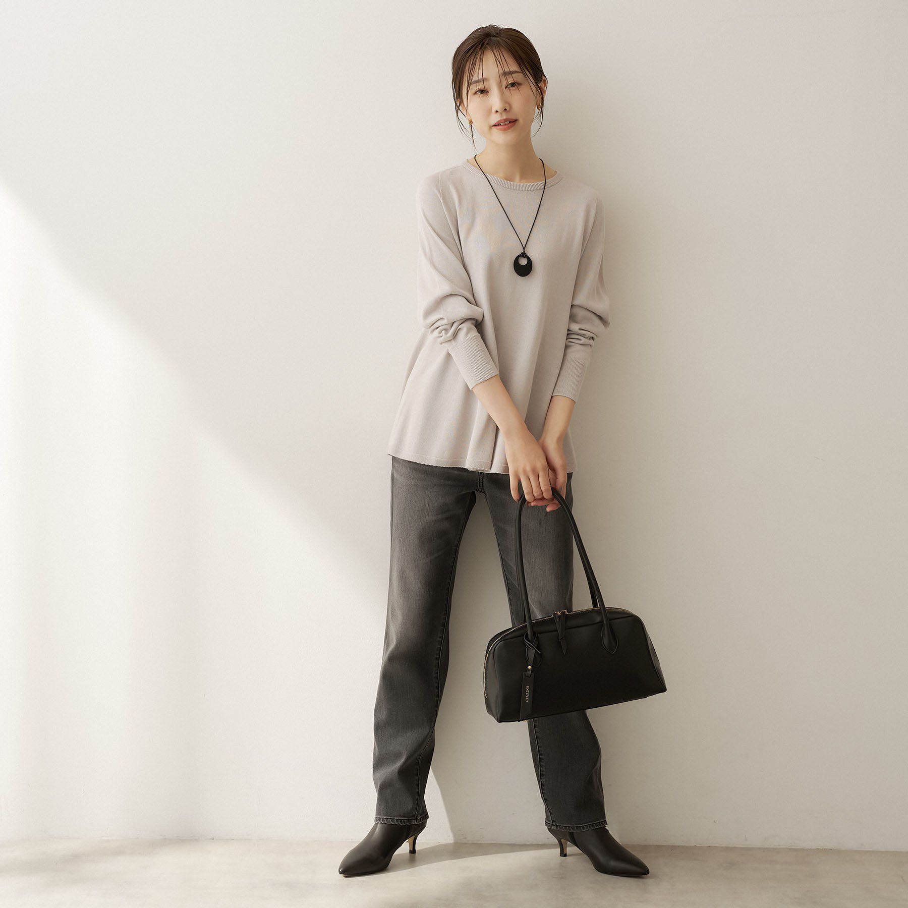 UNTITLED「【きれいに体型カバー/8色展開】Aラインシルエットニットプルオーバー」|ニット・セーター|