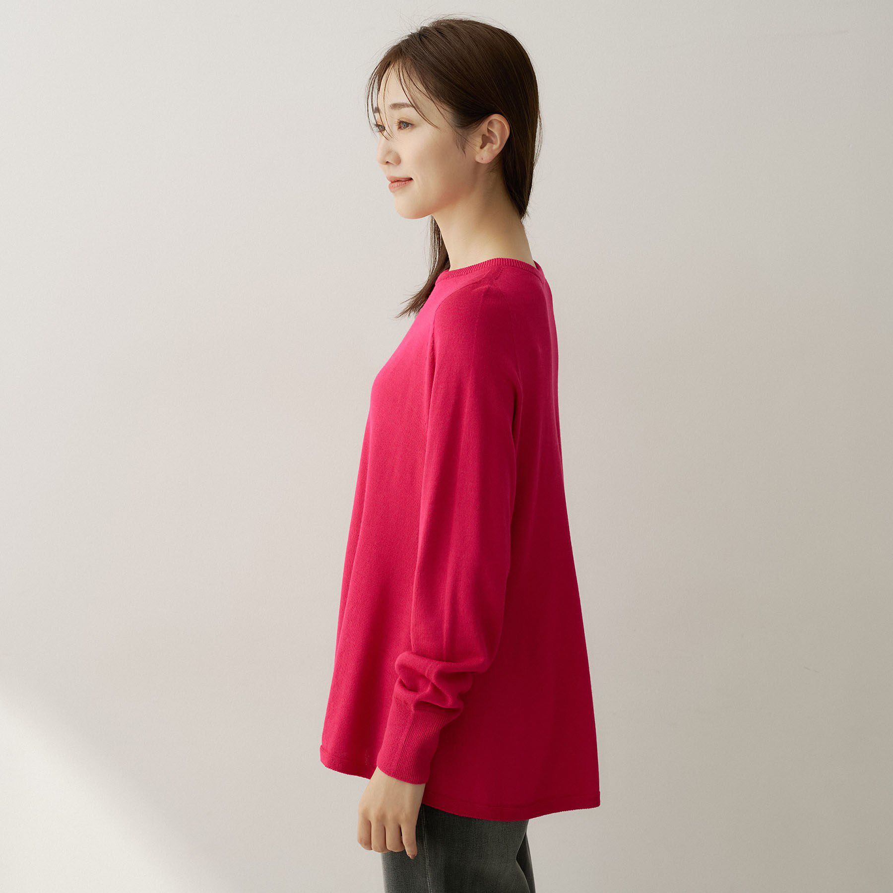 UNTITLED「【きれいに体型カバー/8色展開】Aラインシルエットニットプルオーバー」|ニット・セーター|