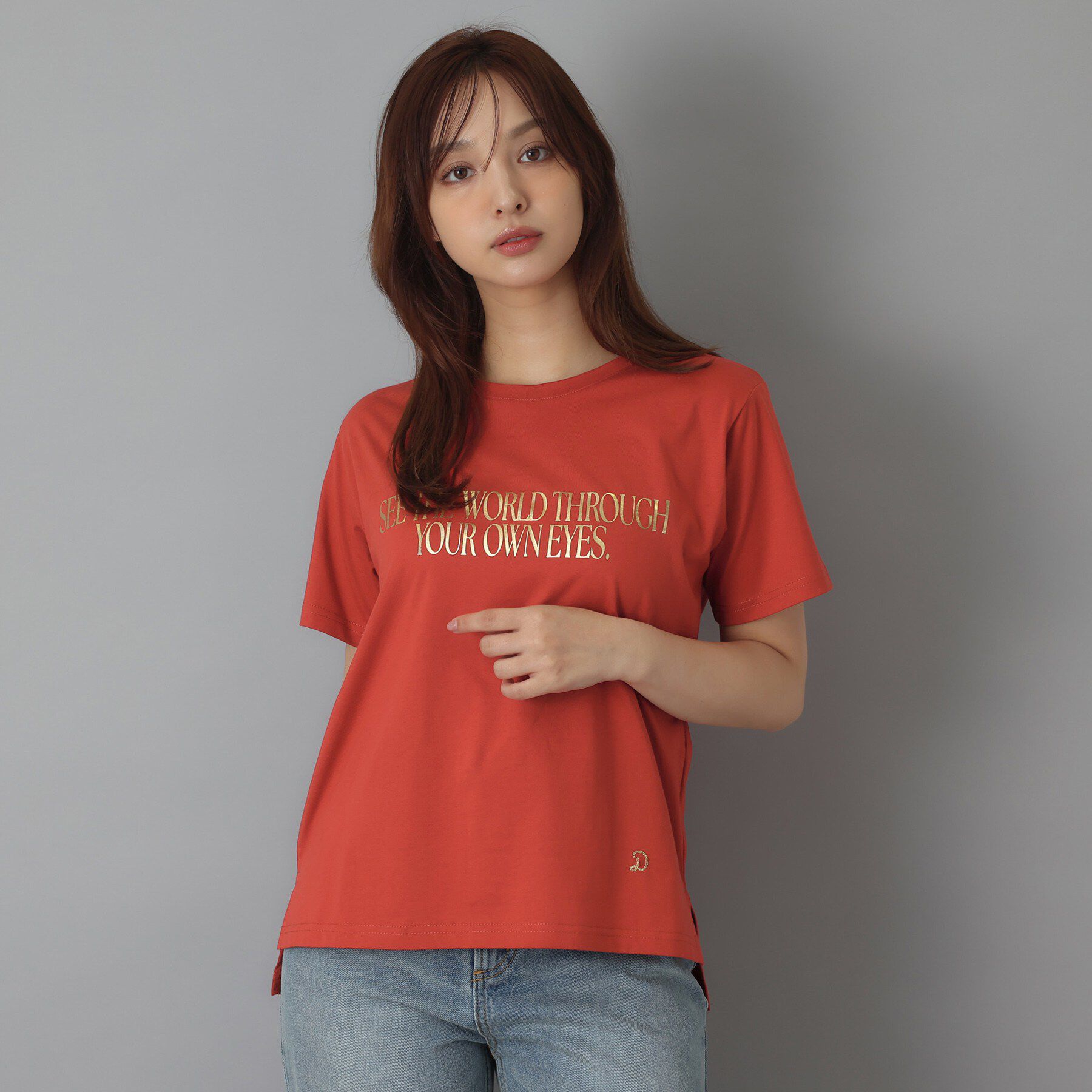 DRESSTERIOR「箔プリント ロゴTシャツ」|Tシャツ・カットソー|