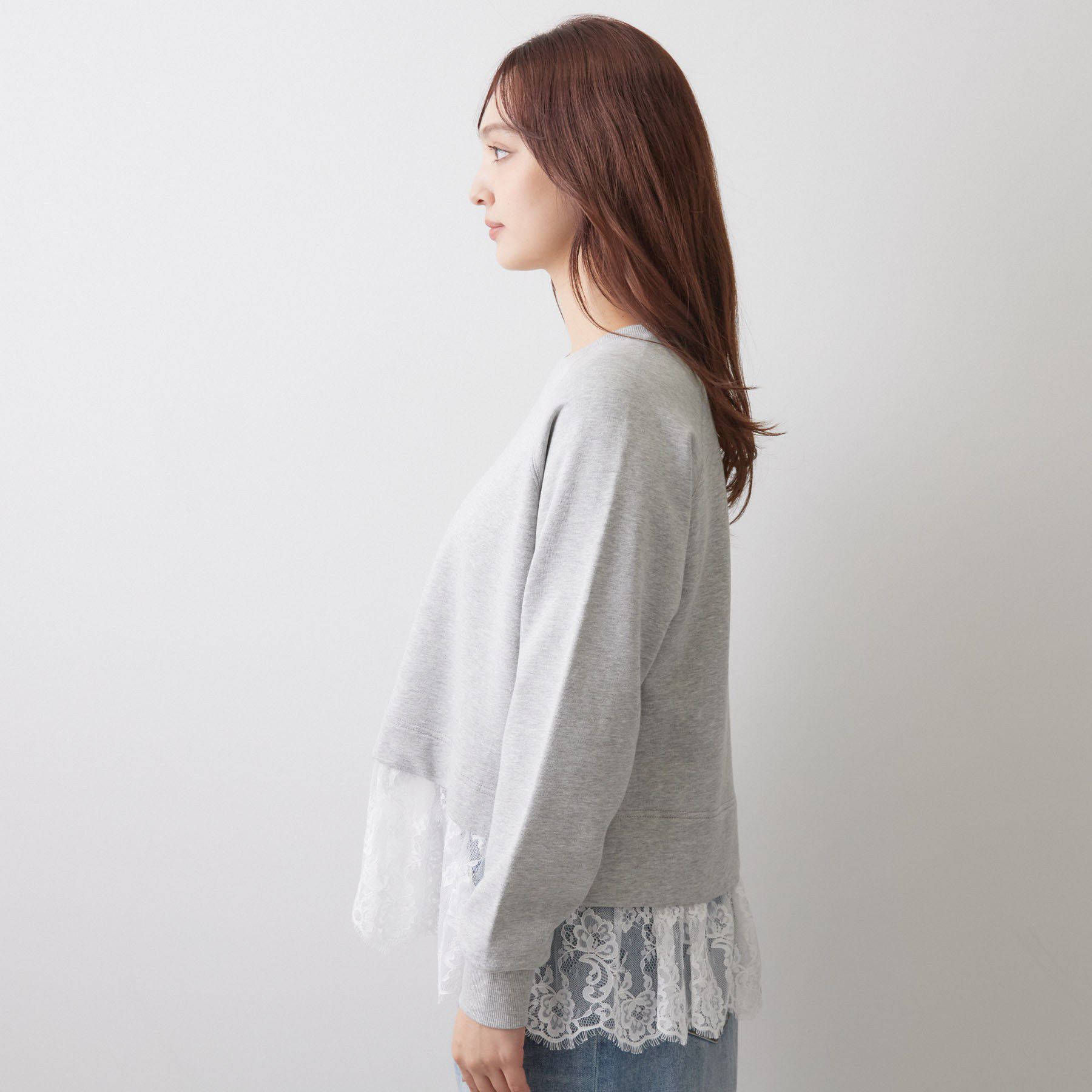DRESSTERIOR「レースドッキング裏毛プルオーバー」|Tシャツ・カットソー|