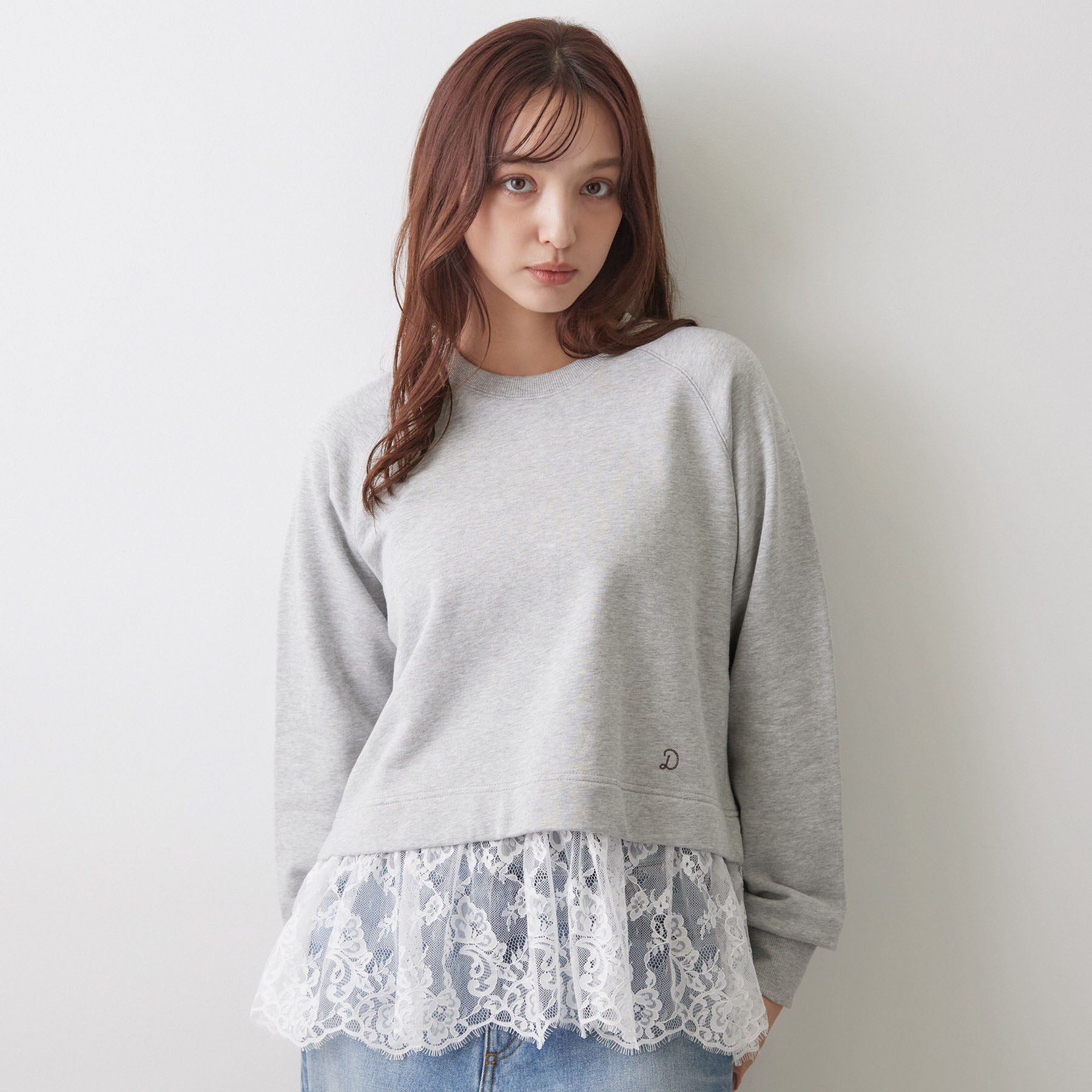 DRESSTERIOR「レースドッキング裏毛プルオーバー」|Tシャツ・カットソー|