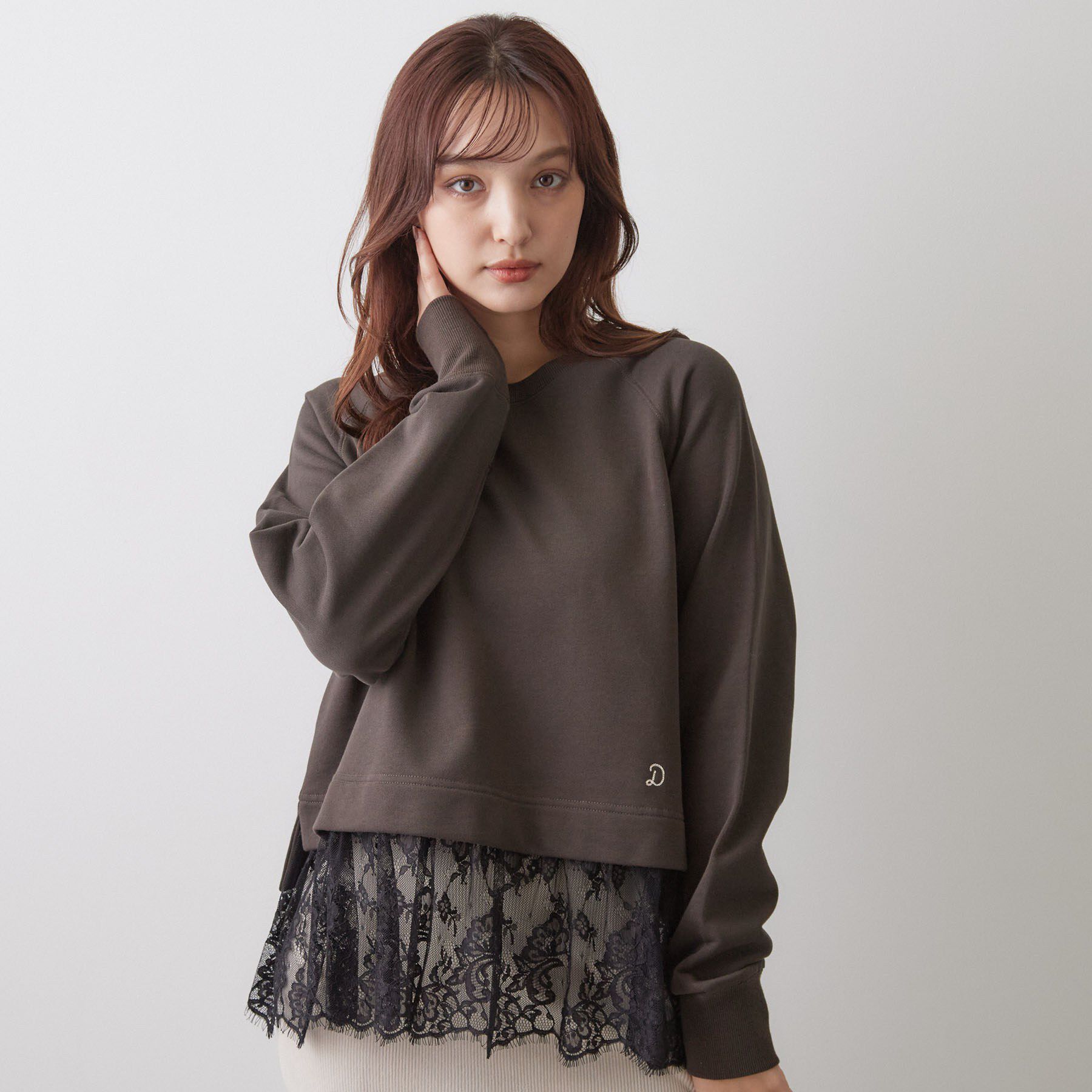 DRESSTERIOR「レースドッキング裏毛プルオーバー」|Tシャツ・カットソー|