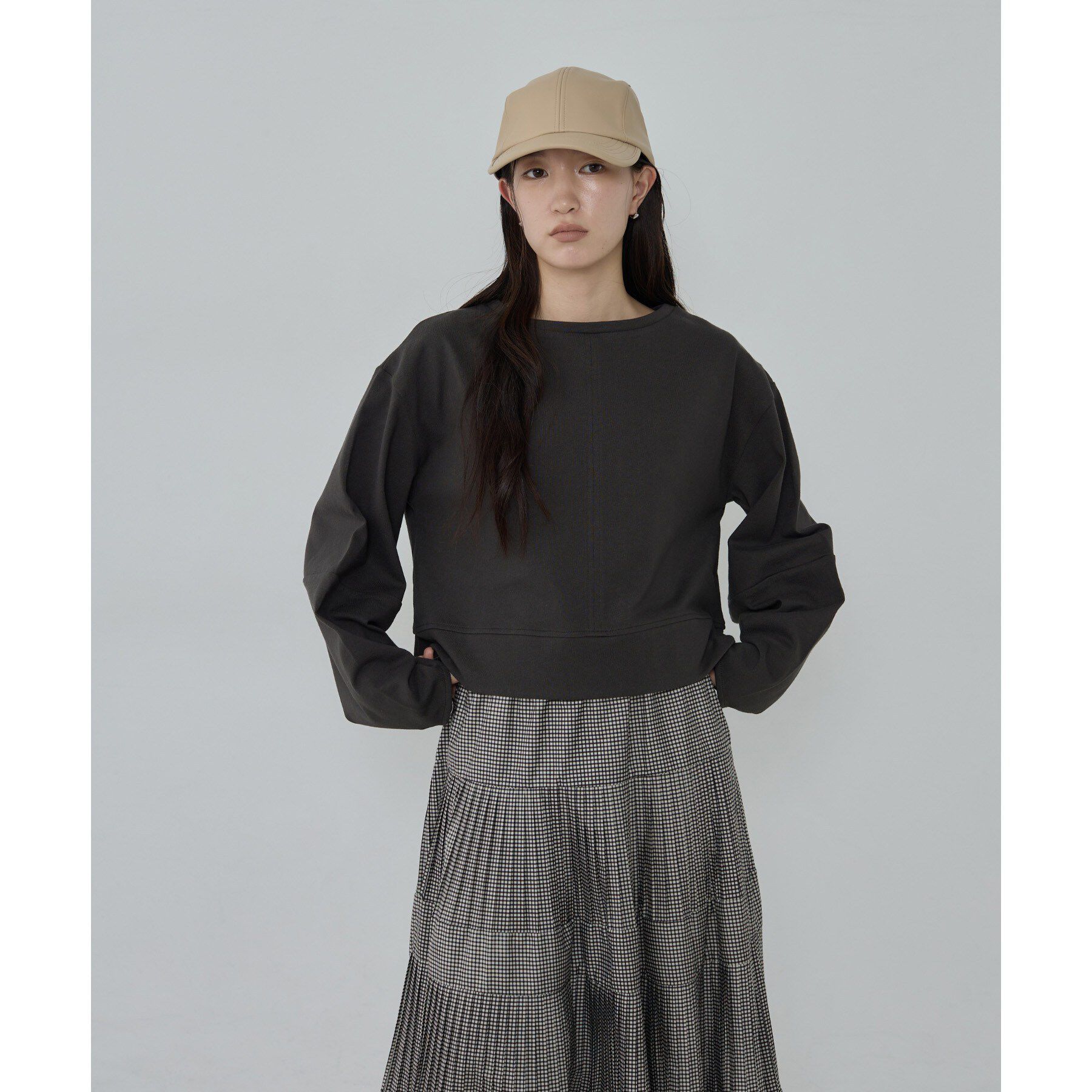 GALLEST「ロングスリーブフォルムカットソー」|Tシャツ・カットソー|チャコールグレー(0
