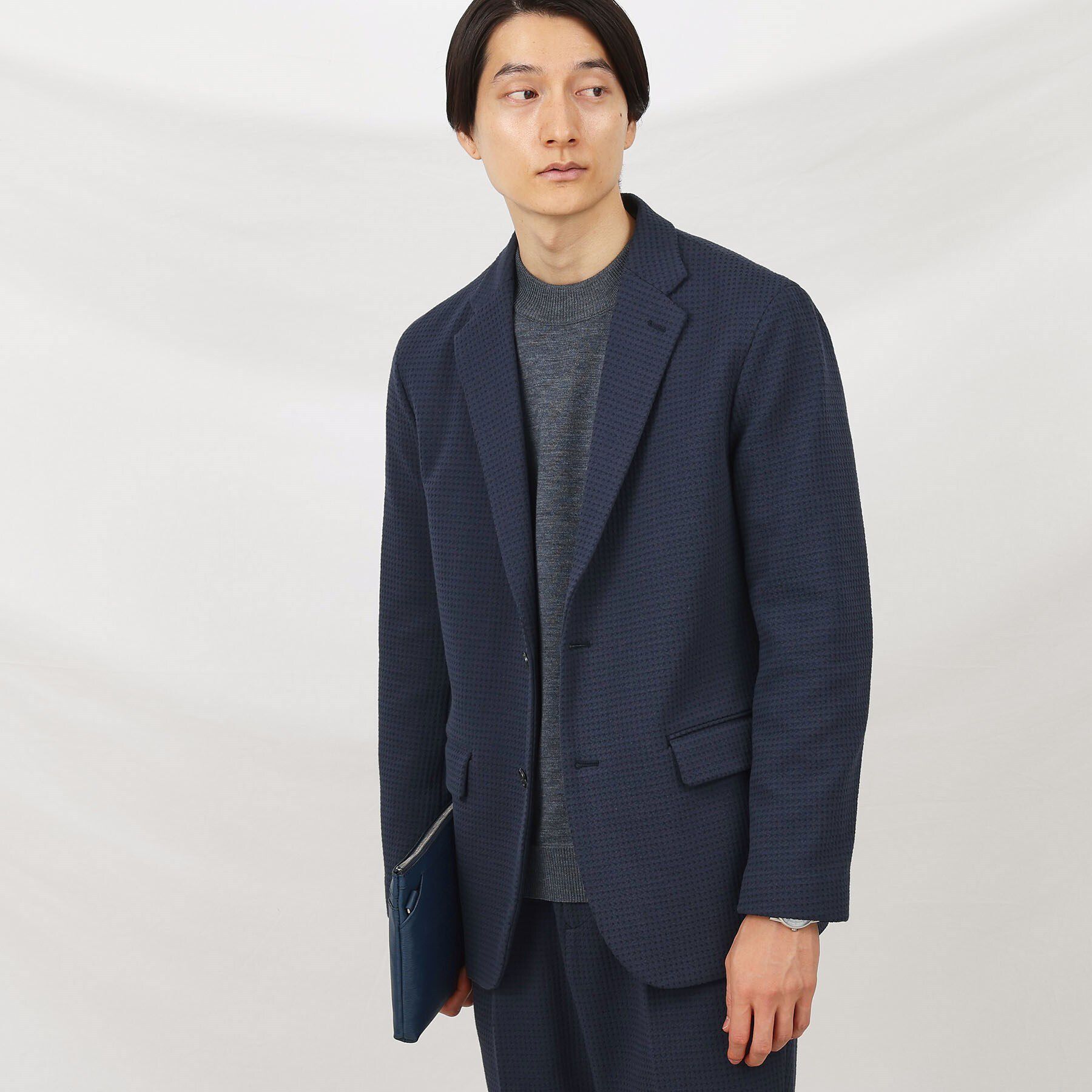 TAKEO KIKUCHI「【抗菌防臭】クロスウィーブ ジャケット」|テーラードジャケット|ネイビー(093)