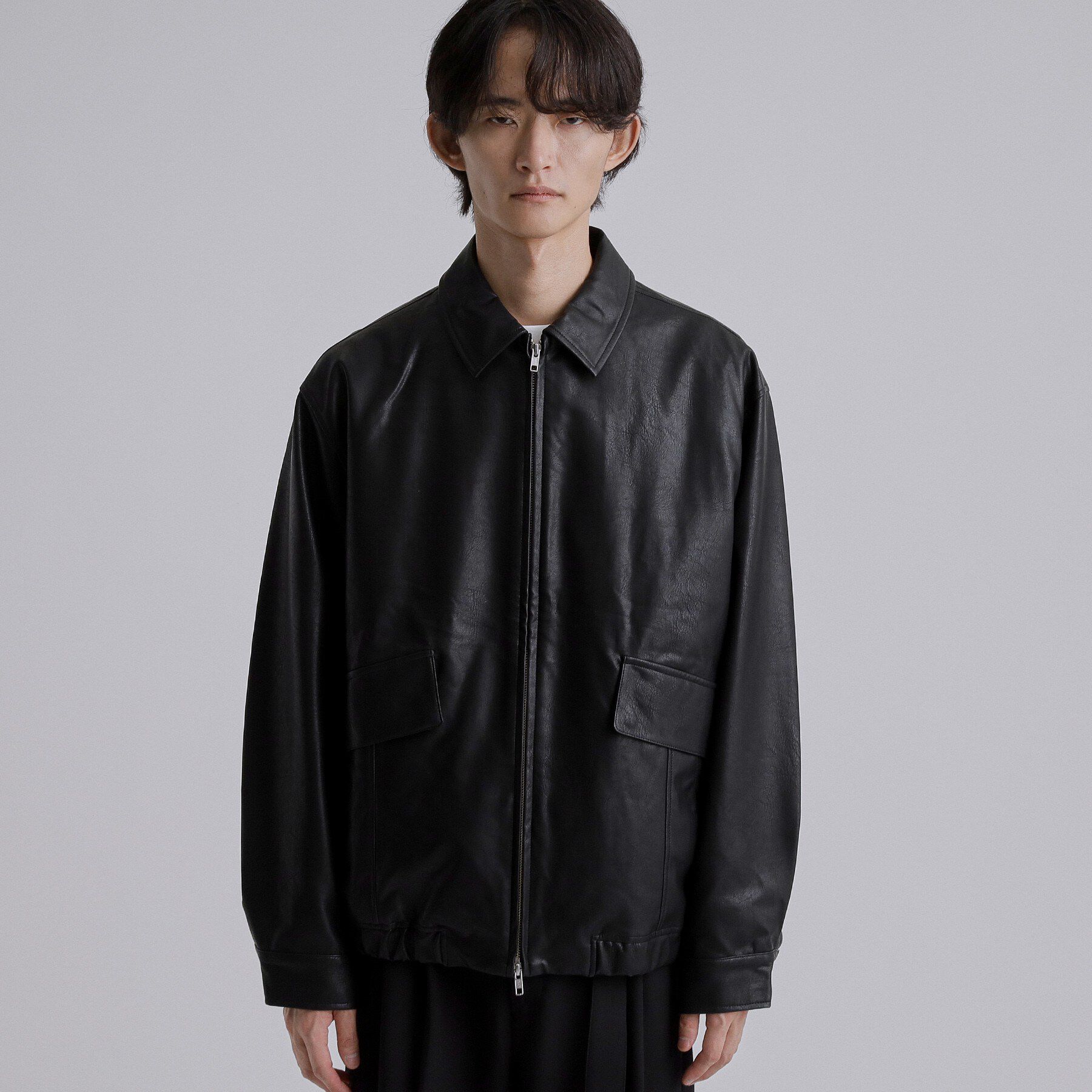 tk.TAKEO KIKUCHI「レザー調フライトジャケット」|ブルゾン・スタジャン|
