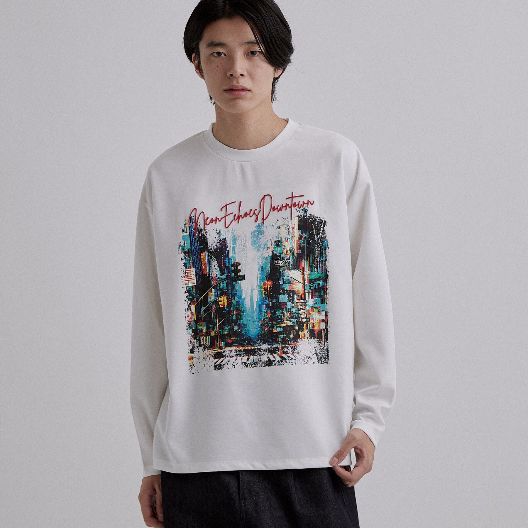 tk.TAKEO KIKUCHI「ブラシ刺繍長袖Tシャツ」|Tシャツ・カットソー|