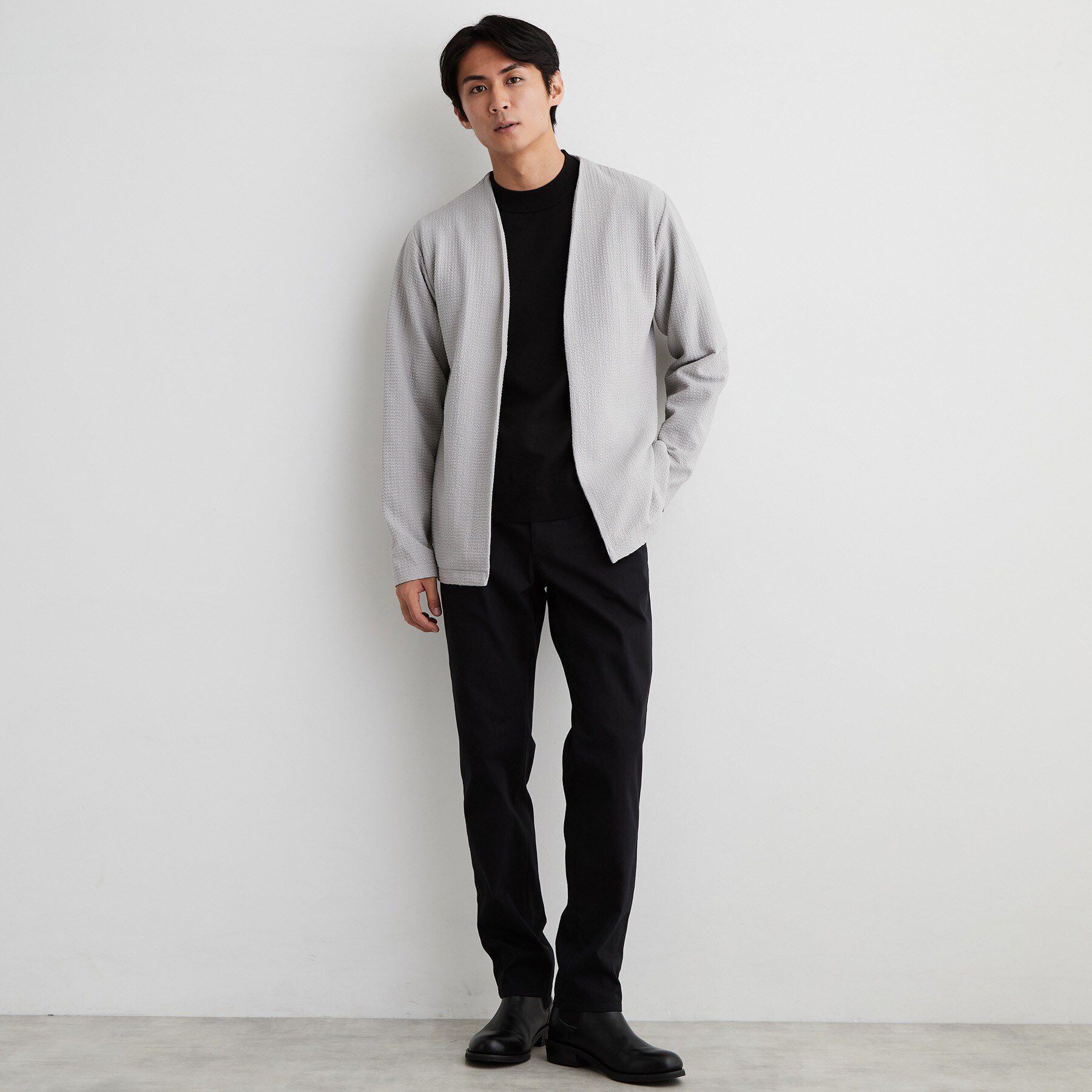 THE SHOP TK「【半袖Tシャツ付き／洗濯機OK】アンサンブル 長袖カーディガン」|カーディガン|