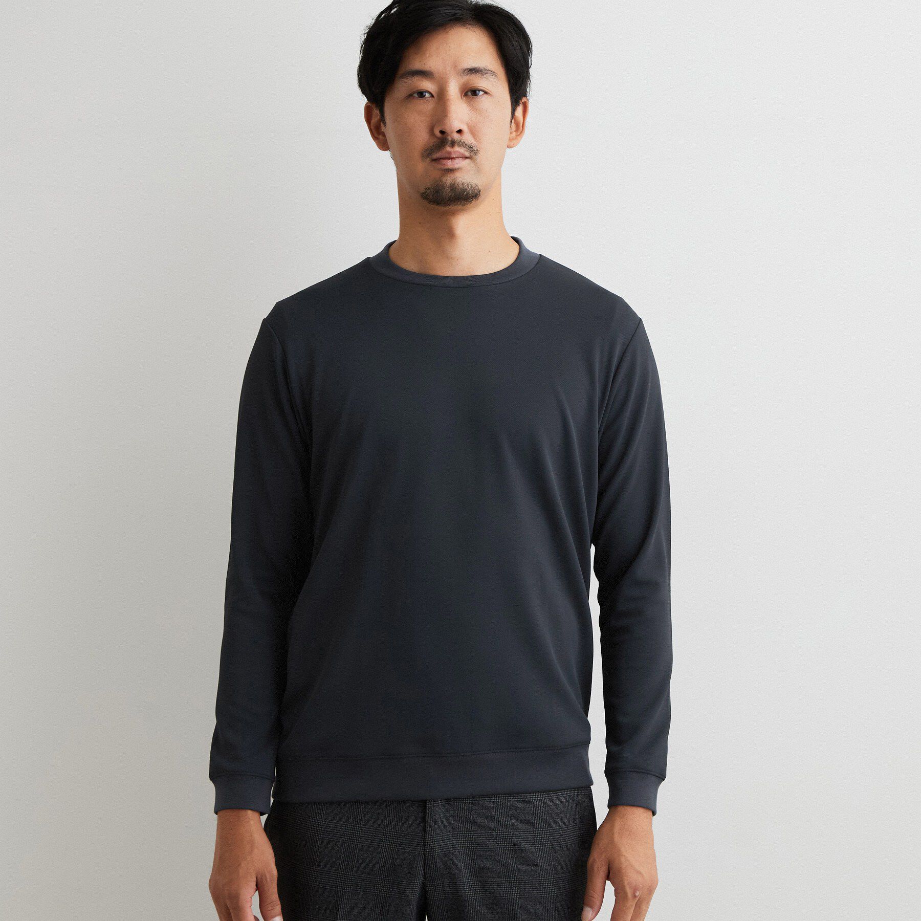 THE SHOP TK「【ジャケットインにおすすめ】ビジネス長袖Tシャツ 洗濯機OK／襟高」|Tシャツ・カットソー|