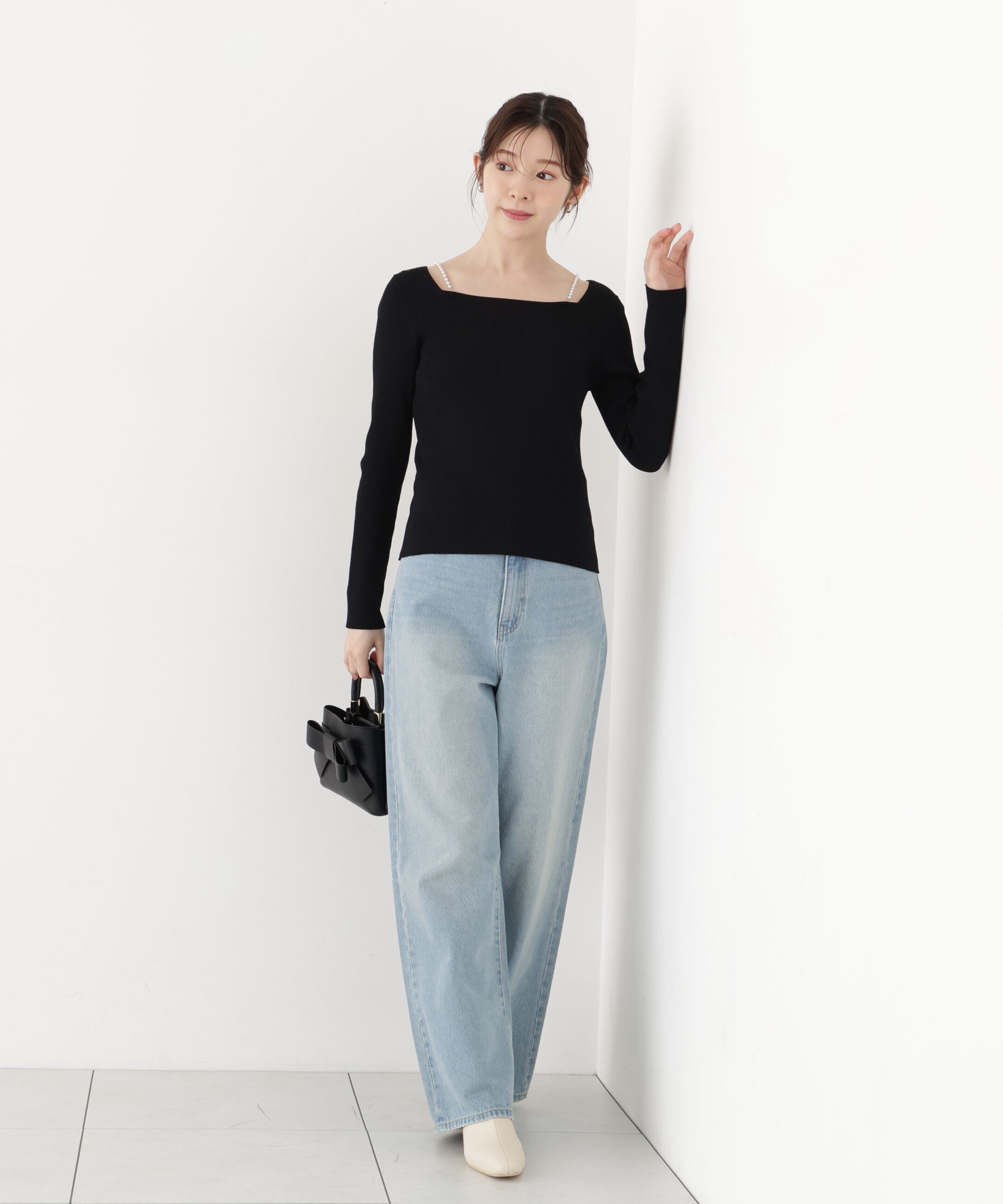 PROPORTION BODY DRESSING「パールチェーン付きニットトップス」|ニット・セーター|