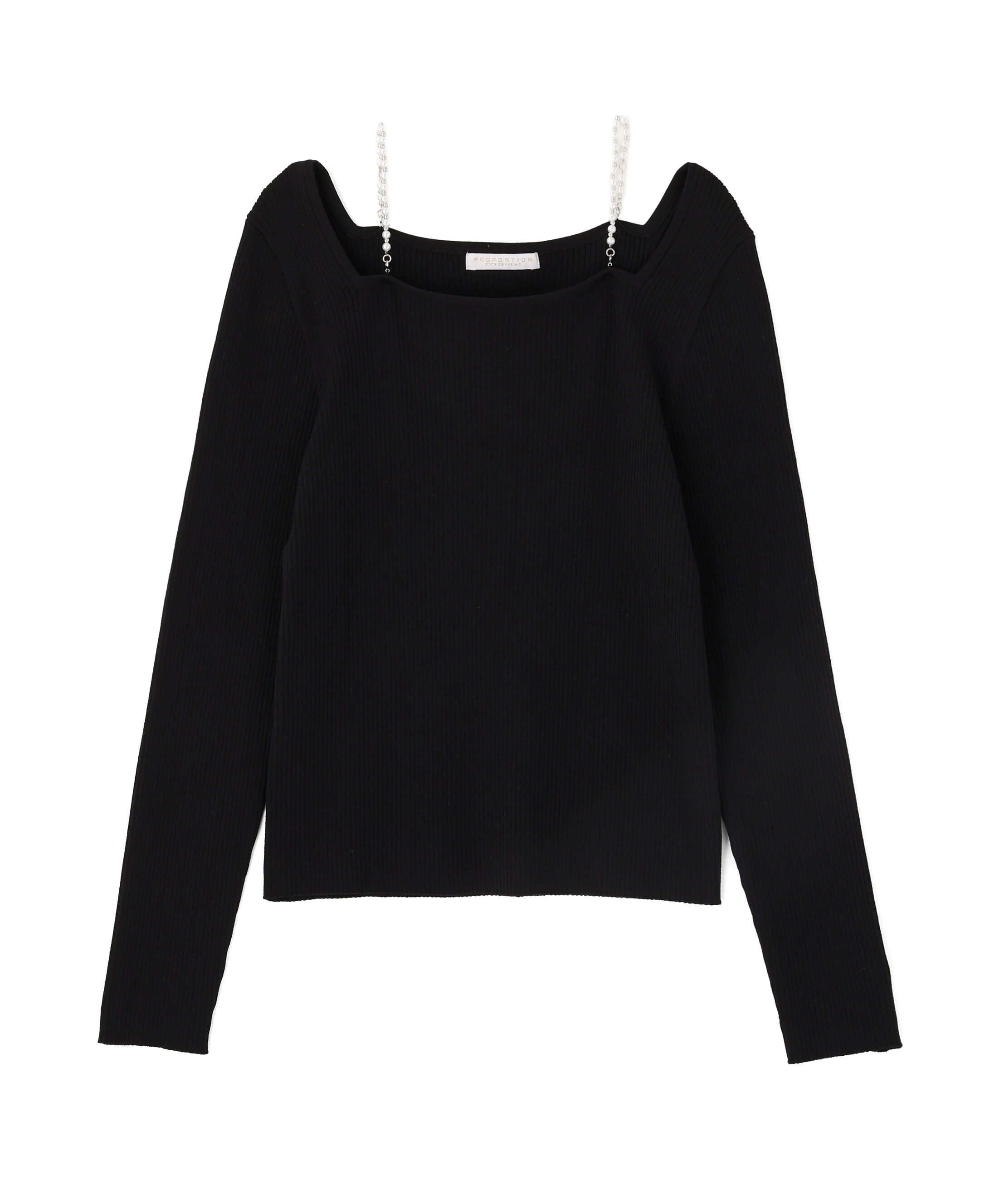 PROPORTION BODY DRESSING「パールチェーン付きニットトップス」|ニット・セーター|