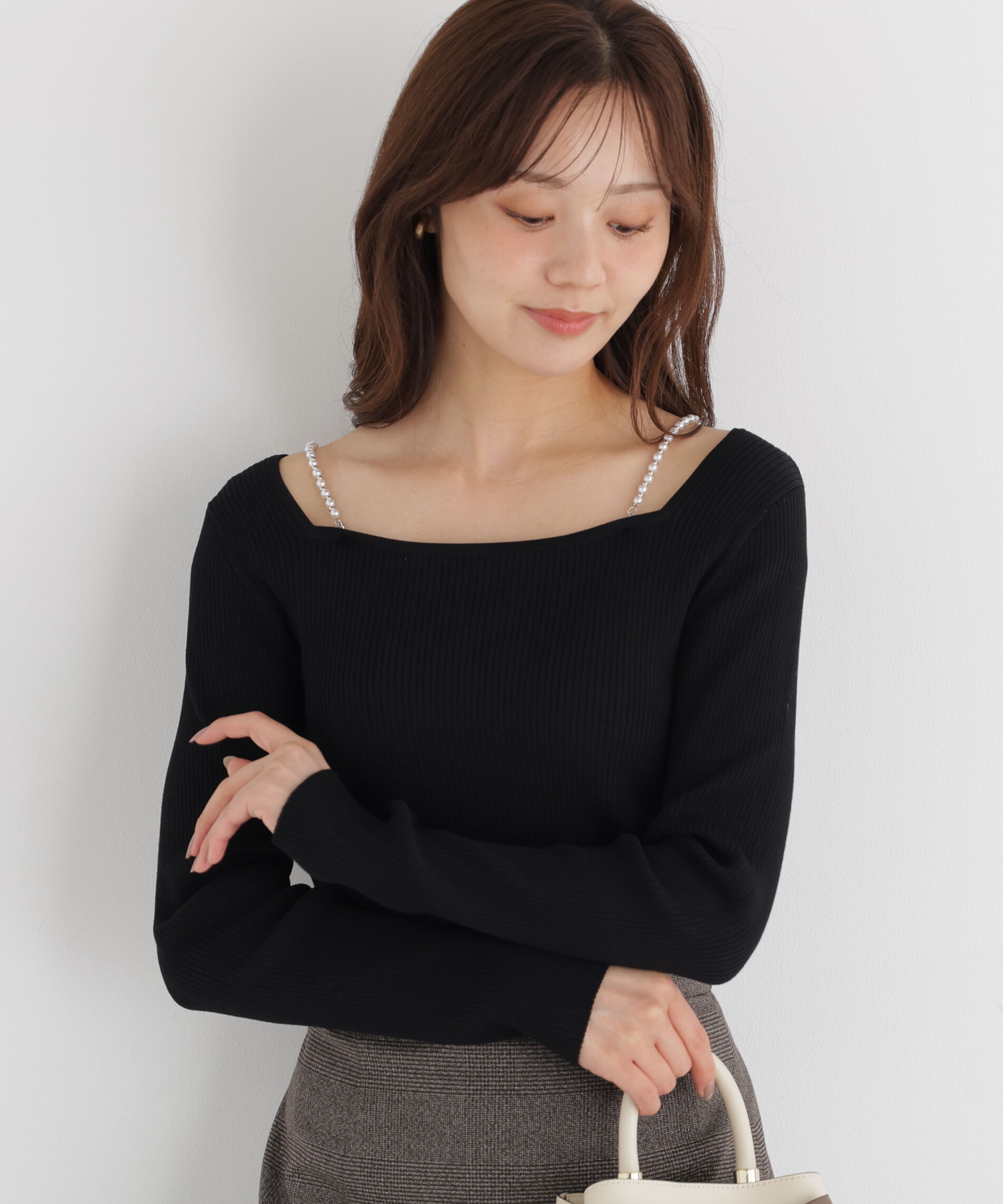 PROPORTION BODY DRESSING「パールチェーン付きニットトップス」|ニット・セーター|