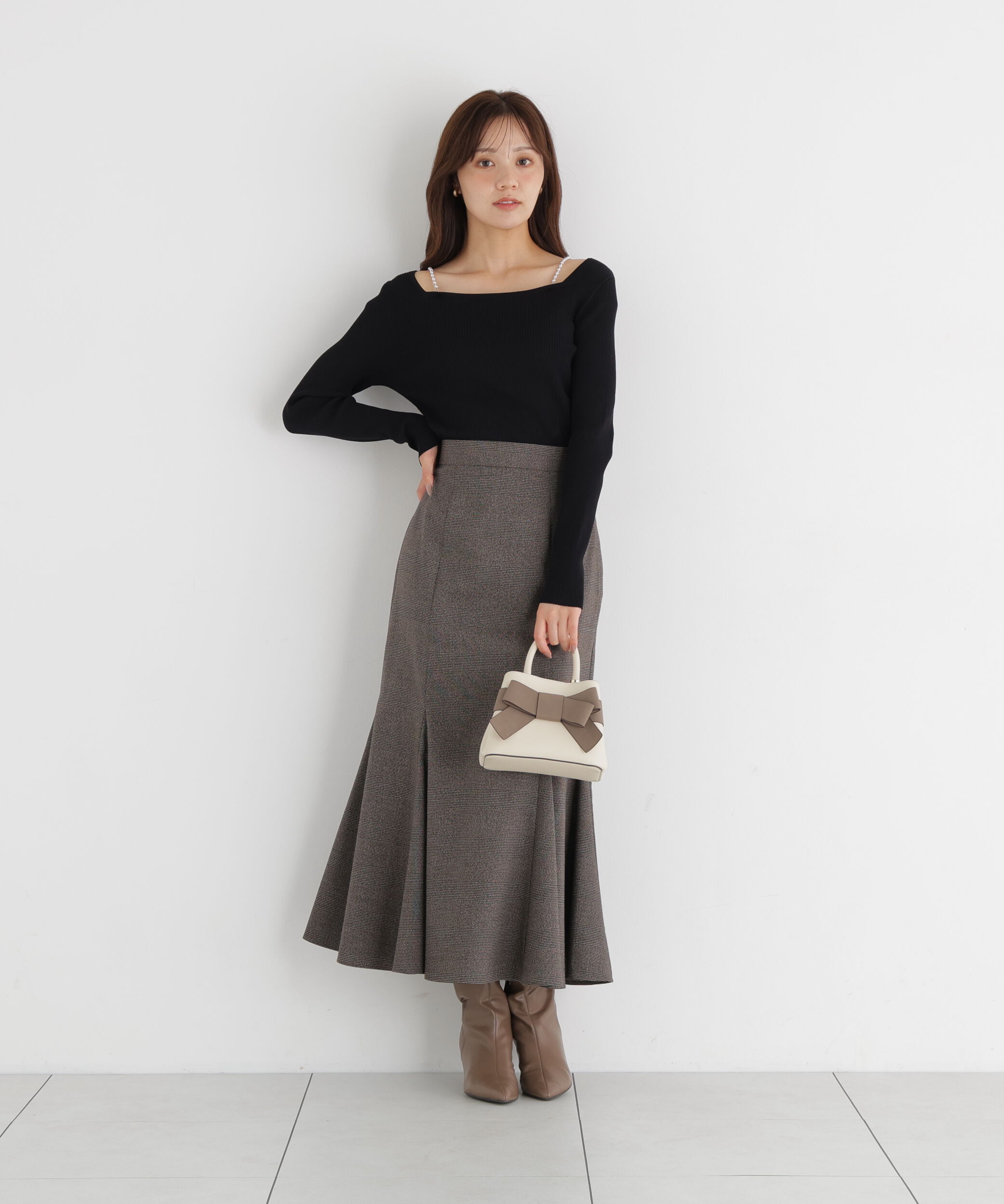 PROPORTION BODY DRESSING「パールチェーン付きニットトップス」|ニット・セーター|