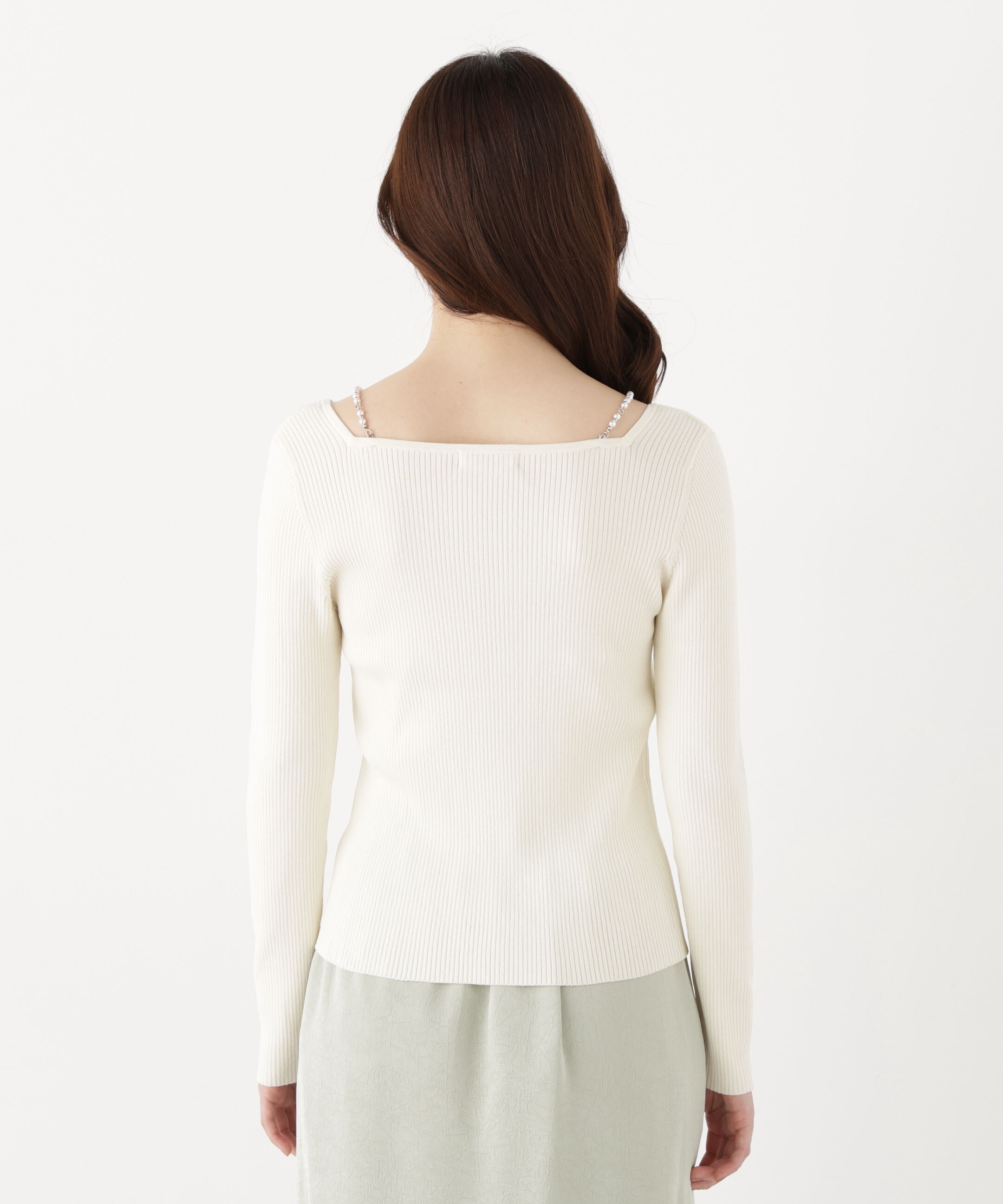 PROPORTION BODY DRESSING「パールチェーン付きニットトップス」|ニット・セーター|