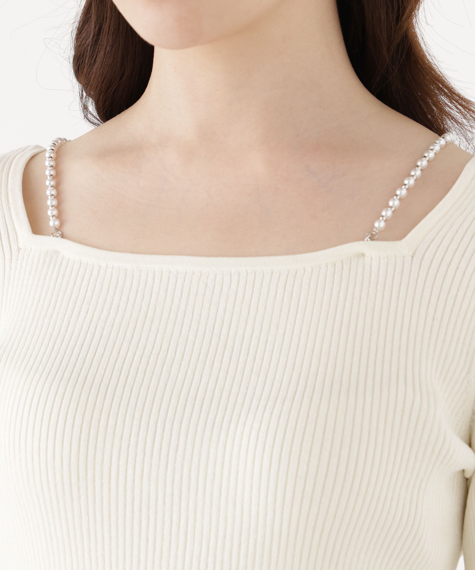 PROPORTION BODY DRESSING「パールチェーン付きニットトップス」|ニット・セーター|