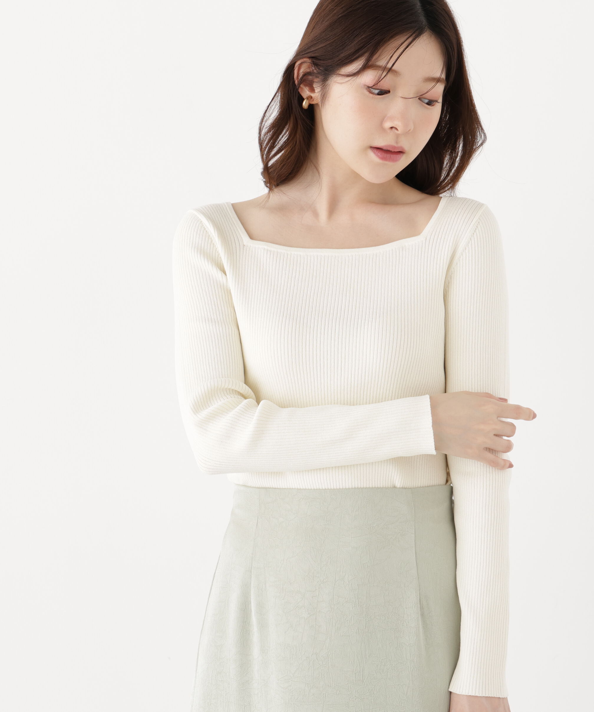 PROPORTION BODY DRESSING「パールチェーン付きニットトップス」|ニット・セーター|