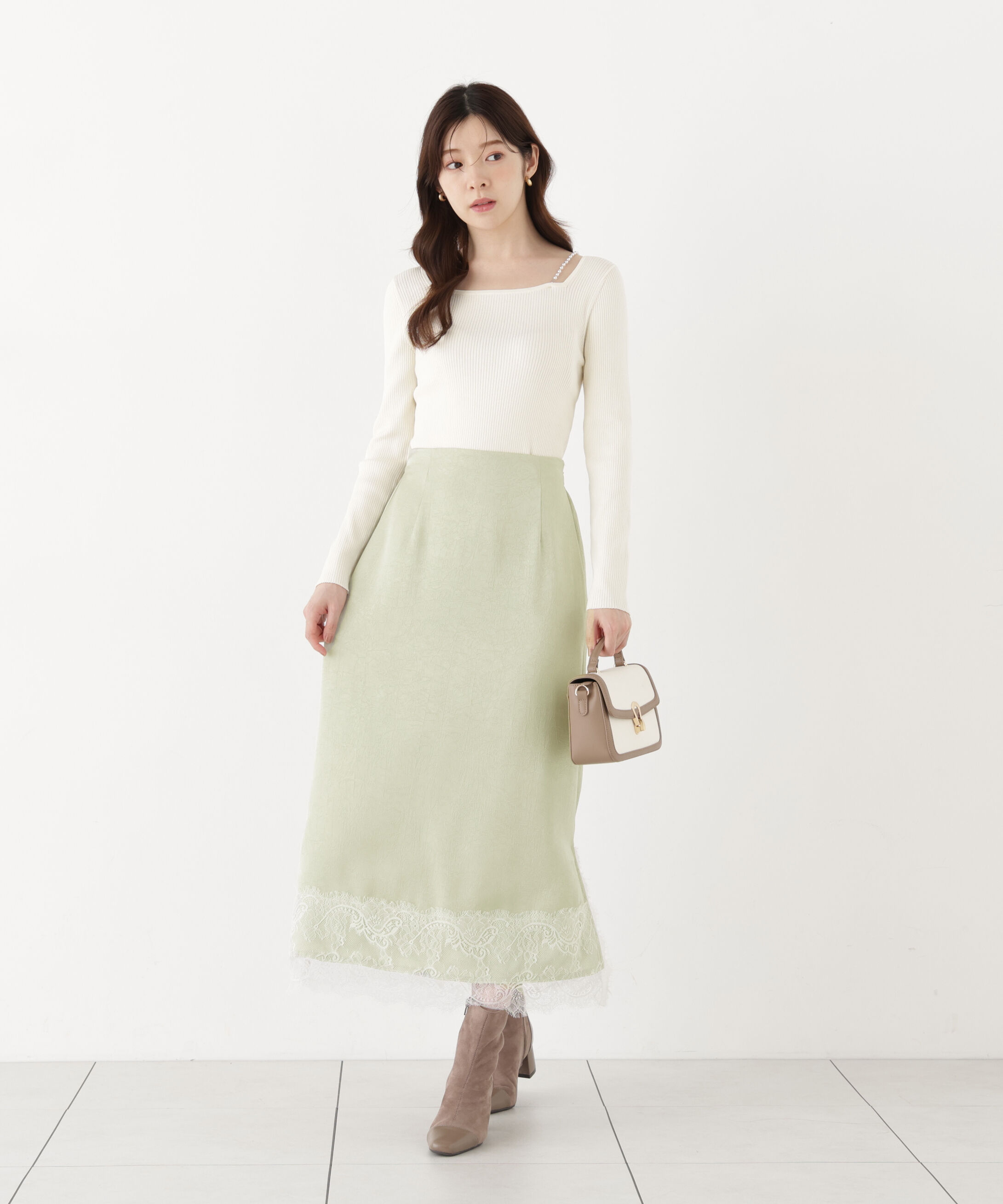 PROPORTION BODY DRESSING「パールチェーン付きニットトップス」|ニット・セーター|