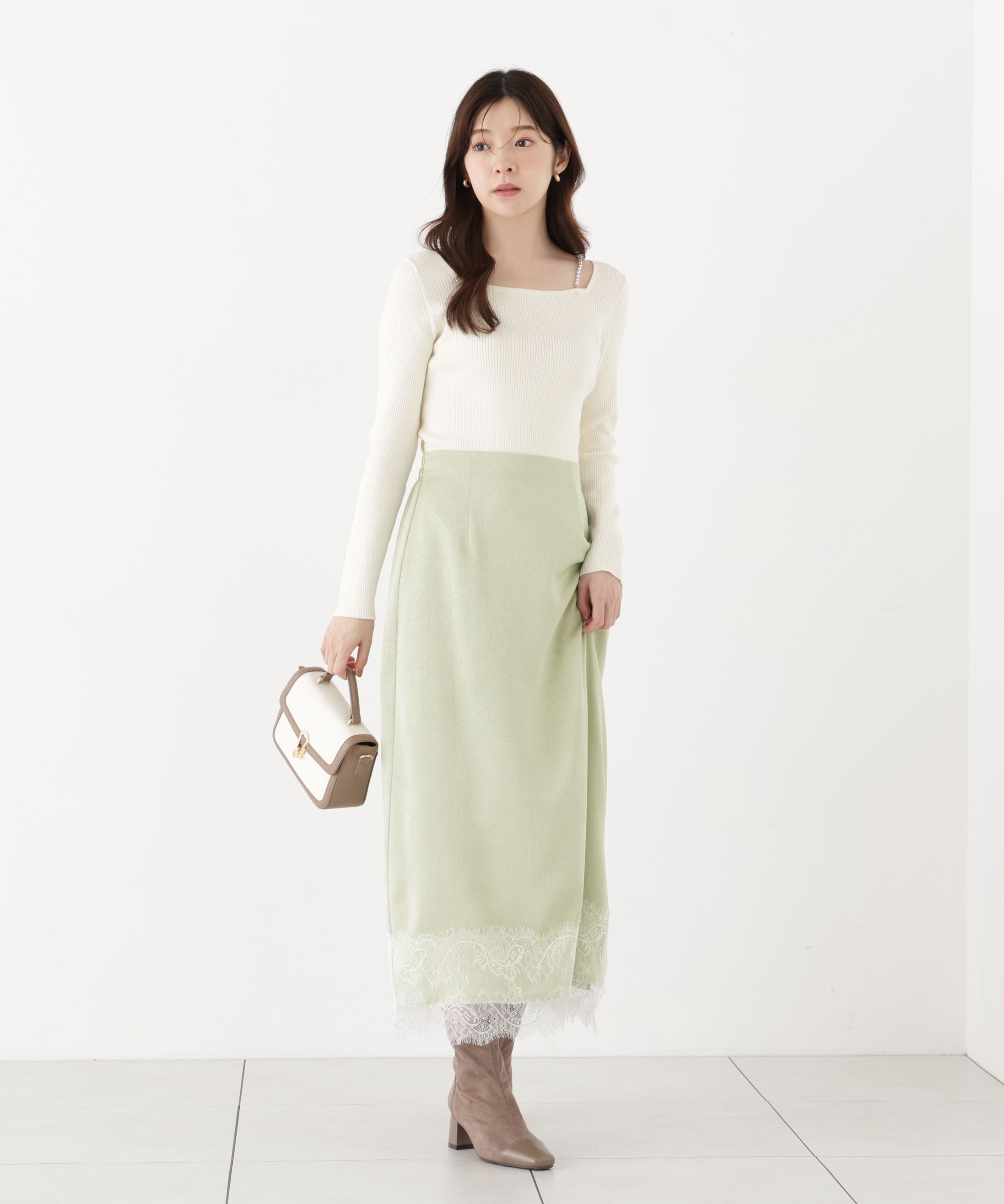 PROPORTION BODY DRESSING「パールチェーン付きニットトップス」|ニット・セーター|