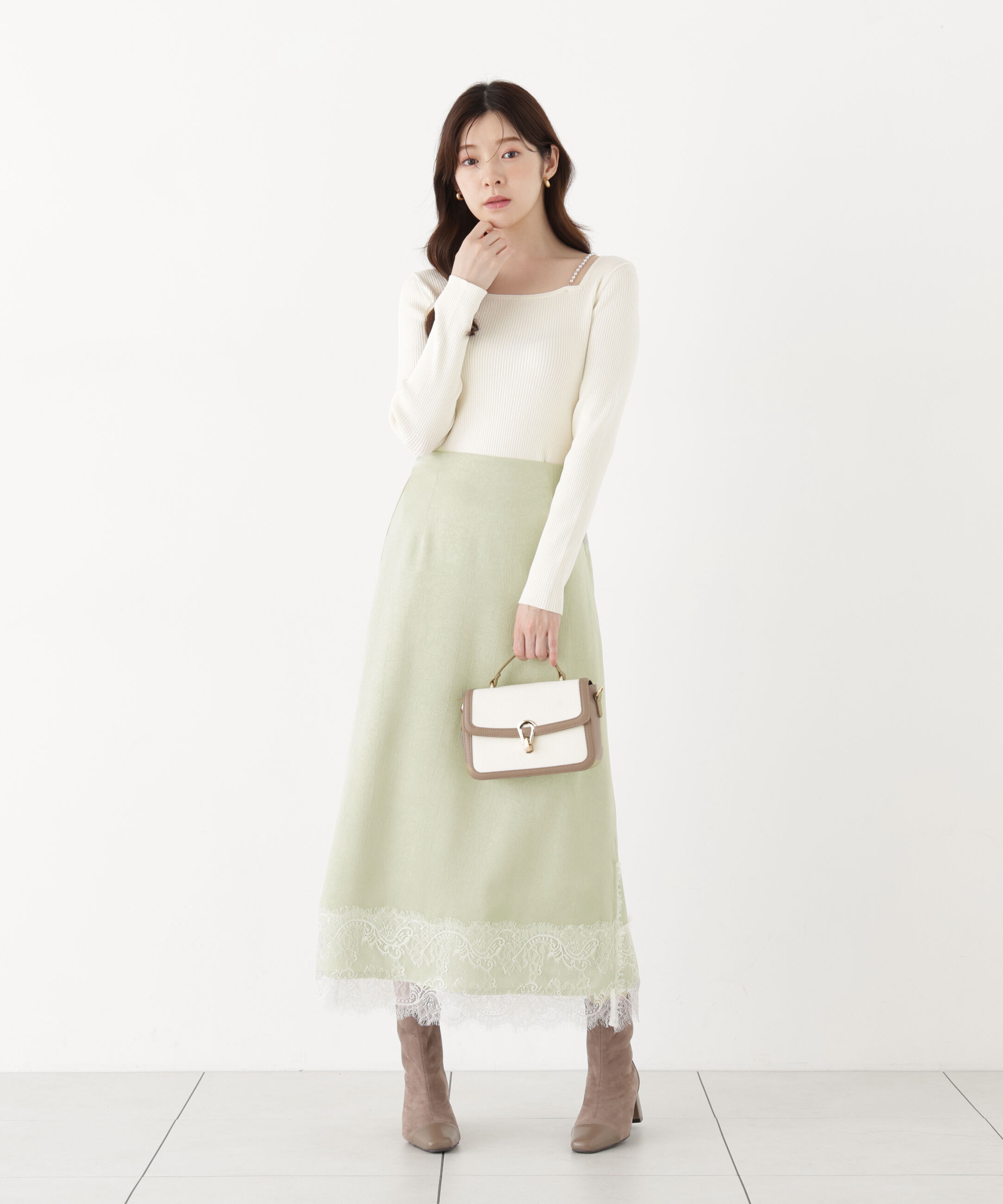 PROPORTION BODY DRESSING「パールチェーン付きニットトップス」|ニット・セーター|