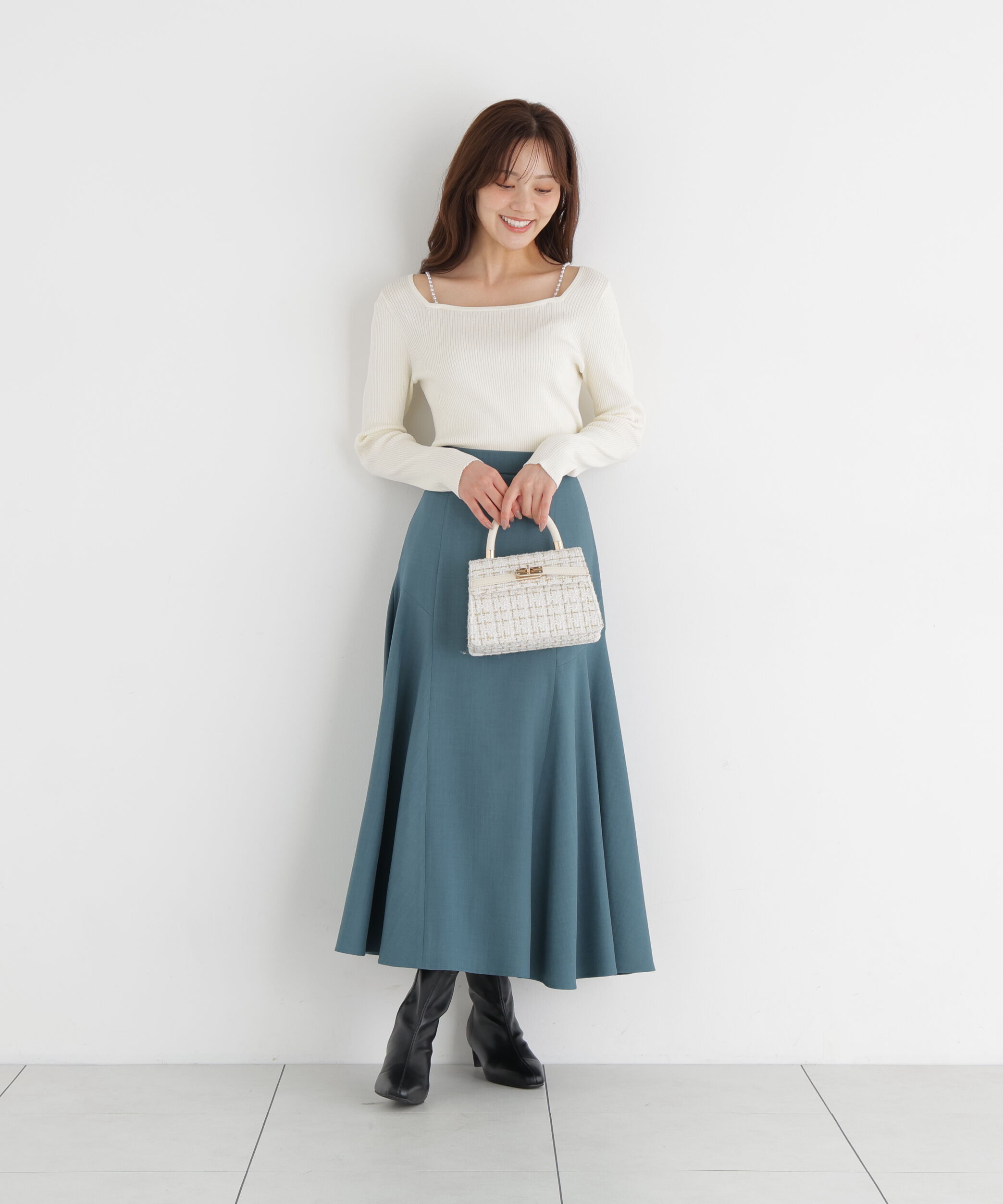 PROPORTION BODY DRESSING「パールチェーン付きニットトップス」|ニット・セーター|