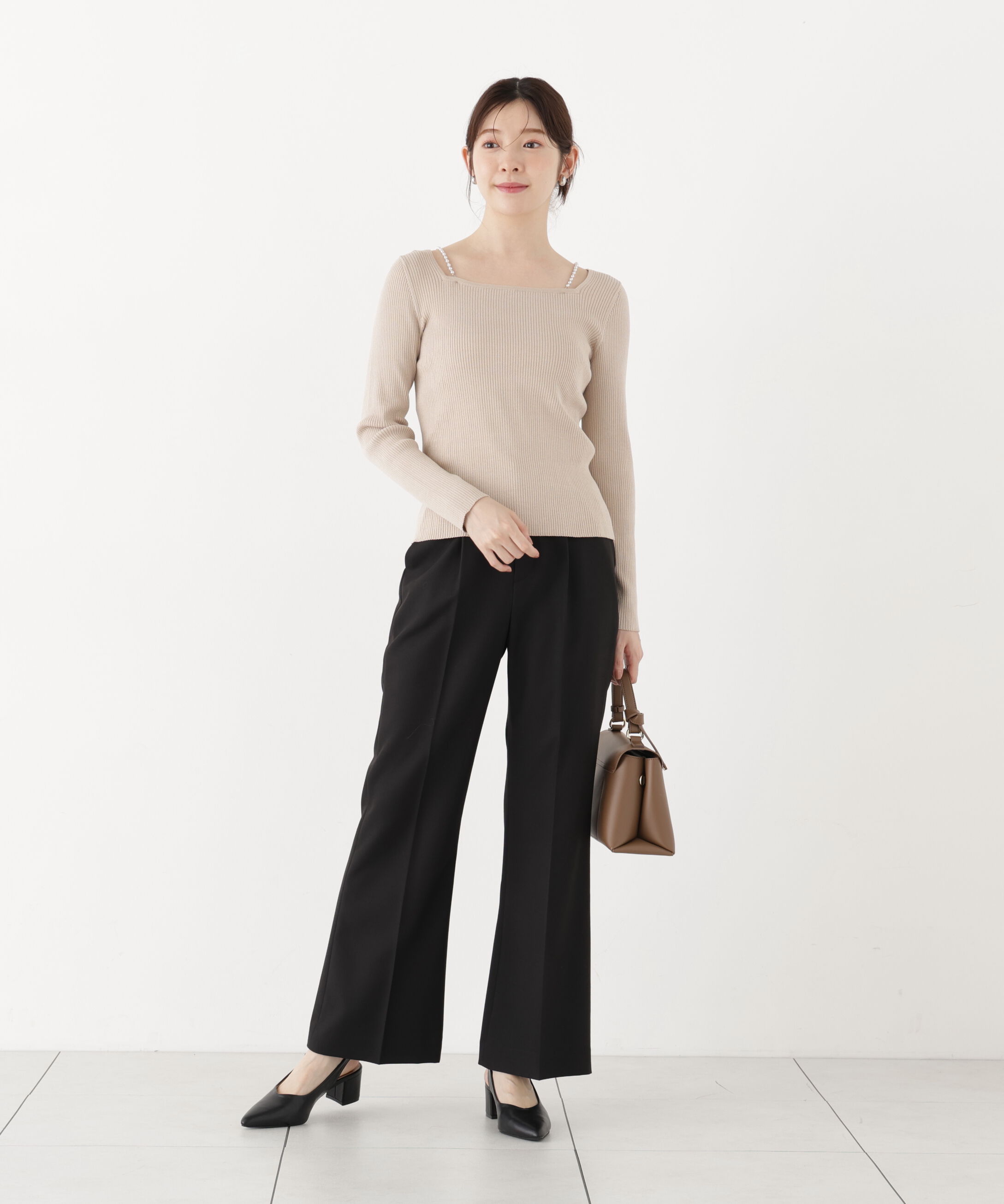 PROPORTION BODY DRESSING「パールチェーン付きニットトップス」|ニット・セーター|