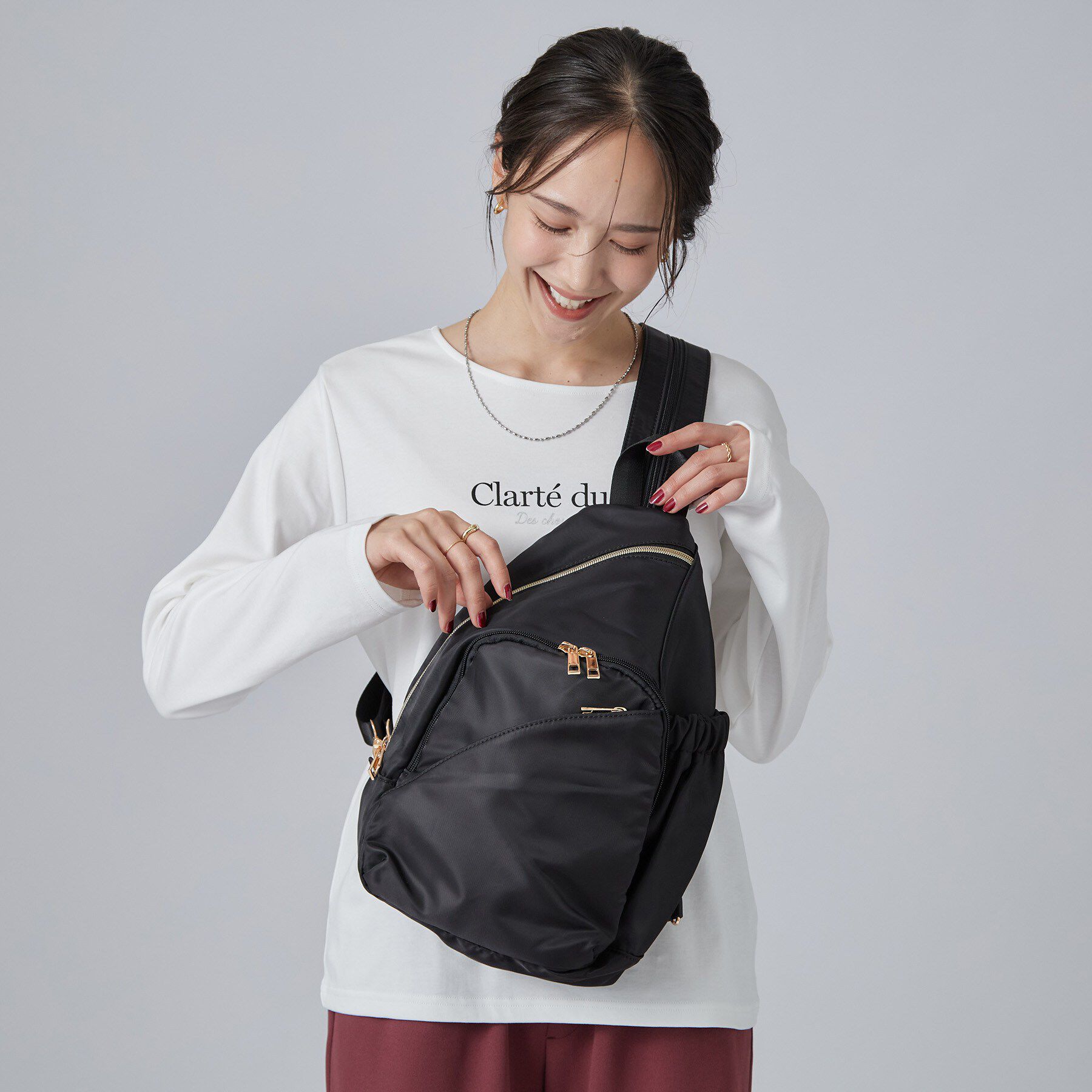 SHOO･LA･RUE「【撥水】リュックにもなるボディバッグ」|その他|ブラック(019)