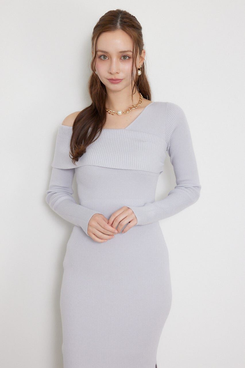 rienda「カシュクールワンショルダーニットタイトワンピース」|ワンピース|