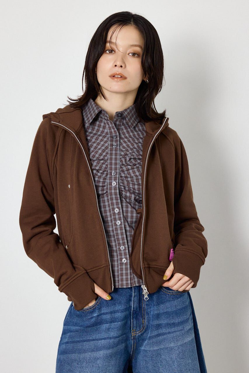 RODEO CROWNS「(UNISEX)SHARE スタンドネックジップパーカー」|パーカー|BRN