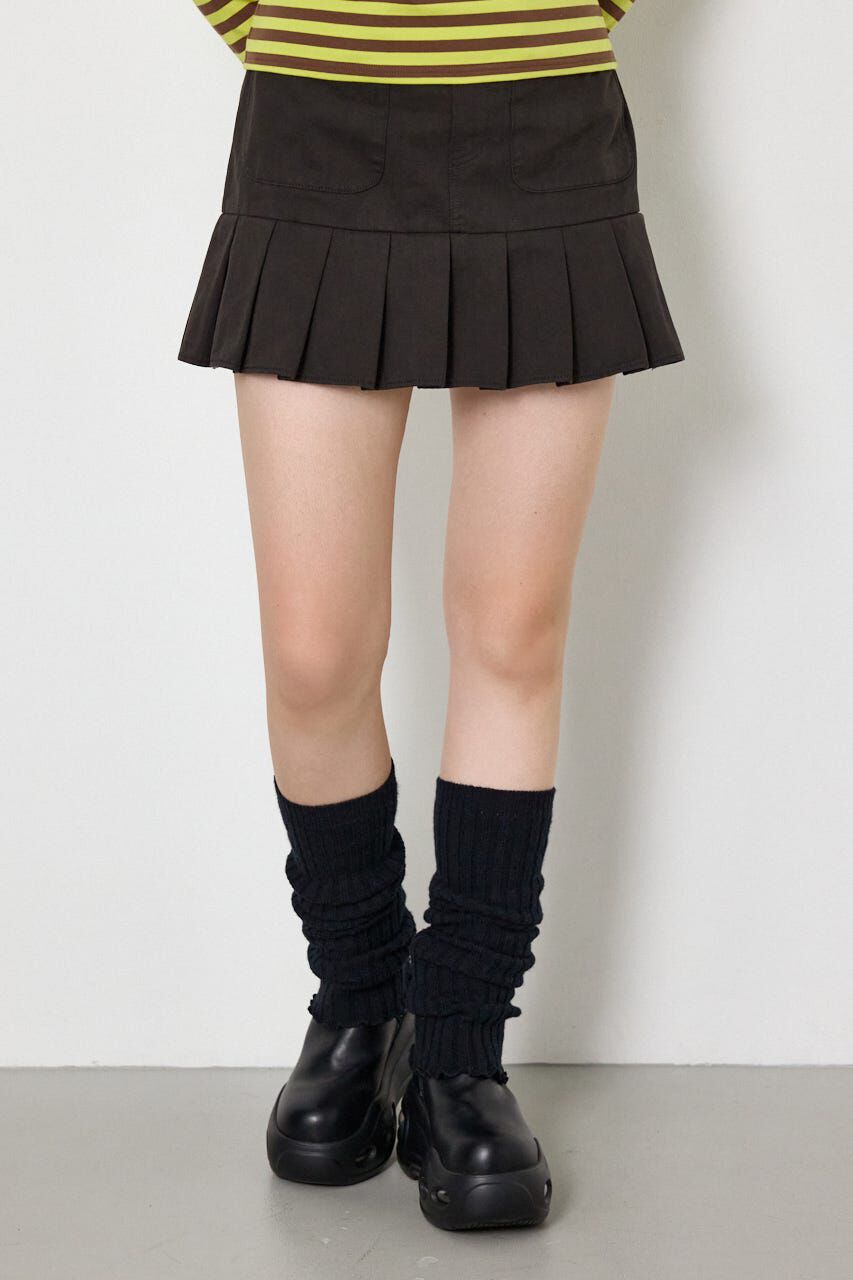 RODEO CROWNS「ZIPポケットプリーツミニスカート」|スカート|BLK