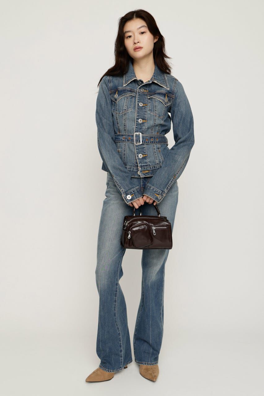 SLY「BELTED COMPACT DENIM ジャケット」|デニムジャケット|