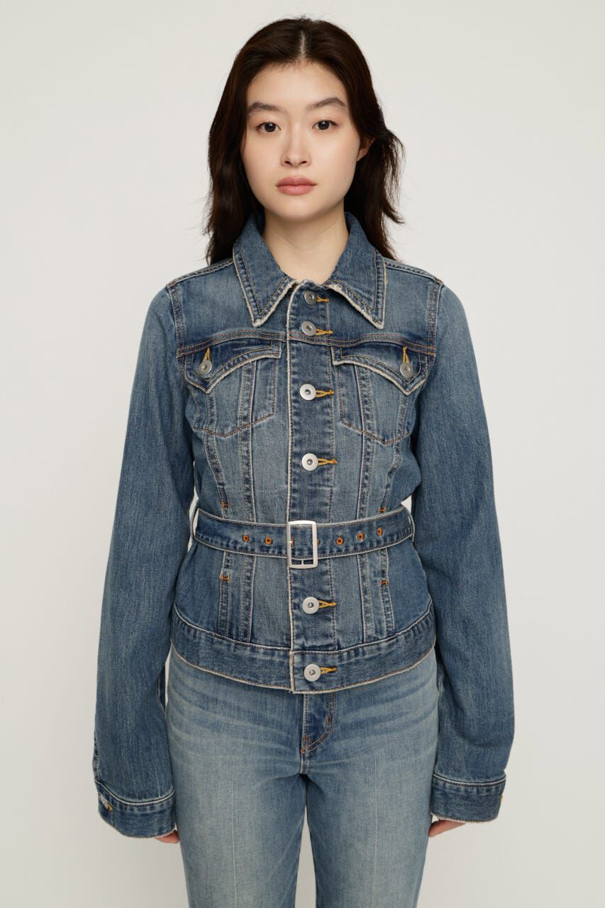 SLY「BELTED COMPACT DENIM ジャケット」|デニムジャケット|