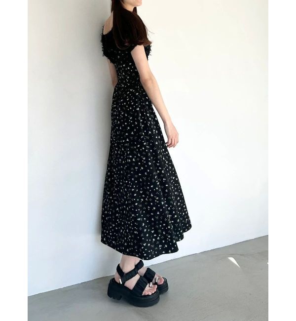 CALNAMUR「チュールレイヤードフラワーワンピース」|ワンピース|